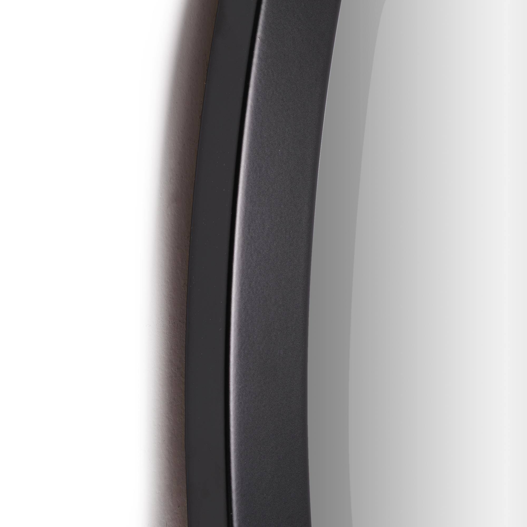 Classic Black Oval Metal Framed Beveled Vanity Wall Mirror - 23" x 29"