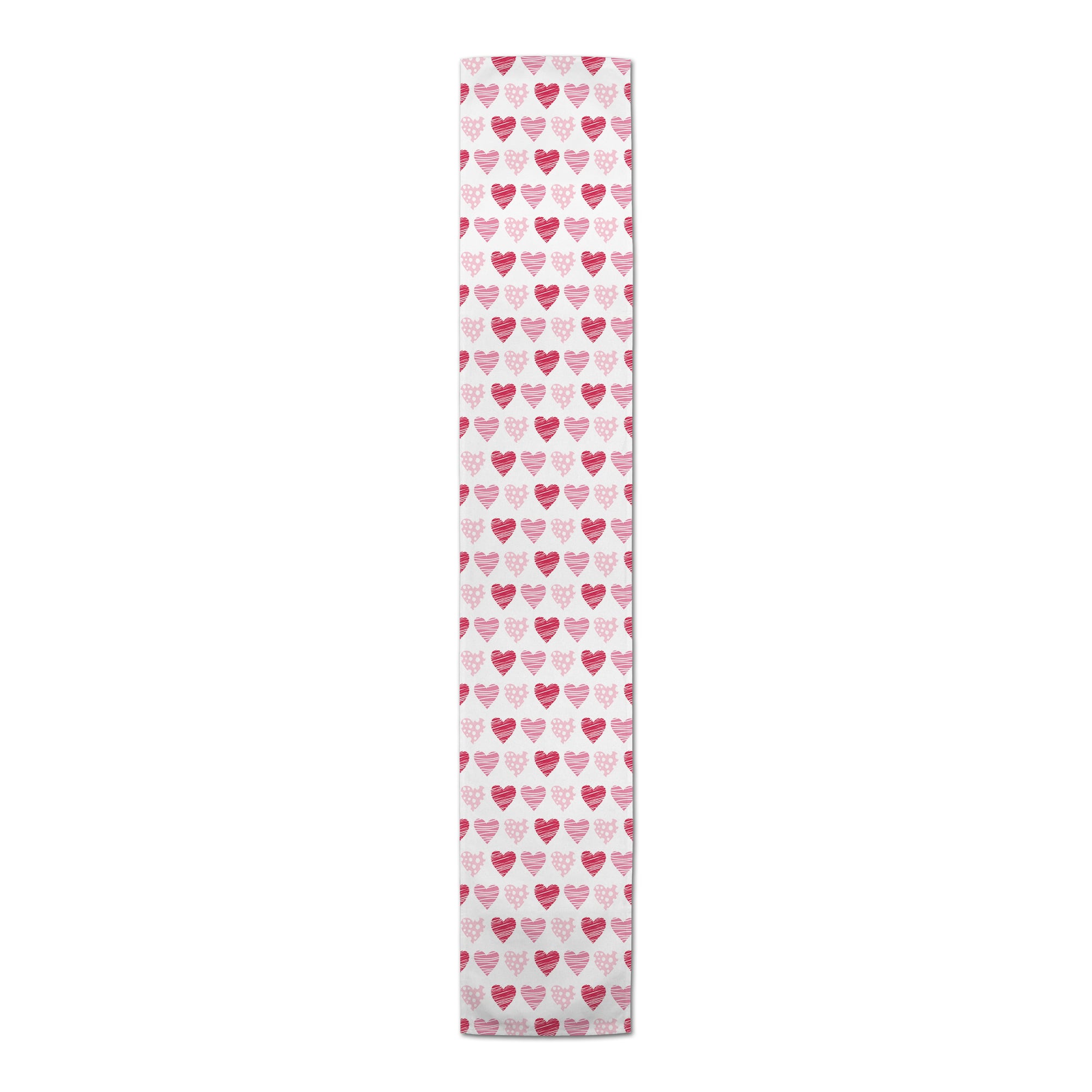72&#x22; Poly Twill Tri Hearts Table Runner