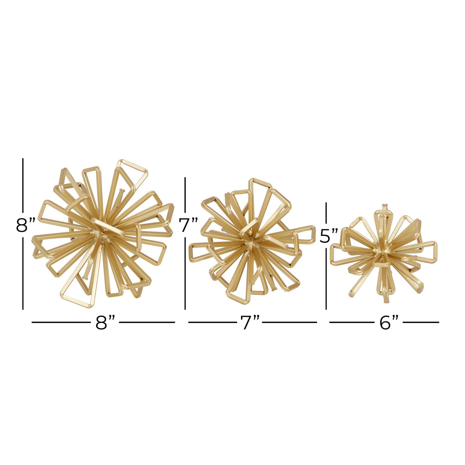 Gold Metal Glam Decorative Star Orbs Set