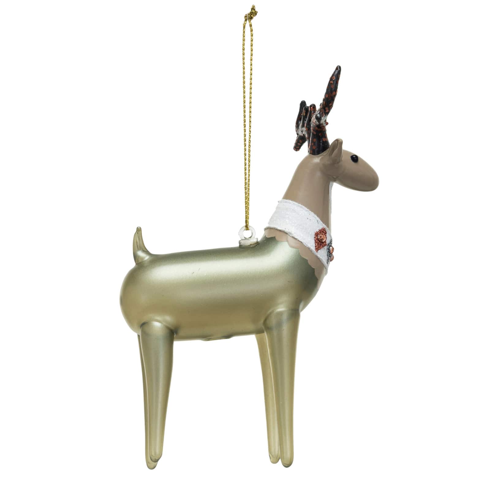 Hello Honey&#xAE; 5.25&#x22; Glass Deer Ornament with Jewels &#x26; Glitter