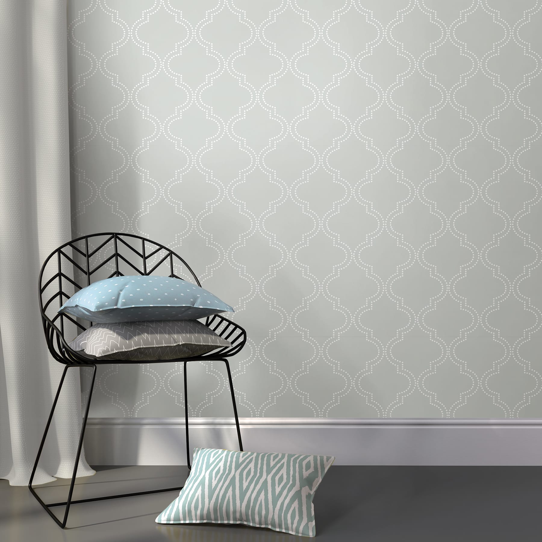 NuWallpaper Gray Quatrefoil Peel &#x26; Stick Wallpaper