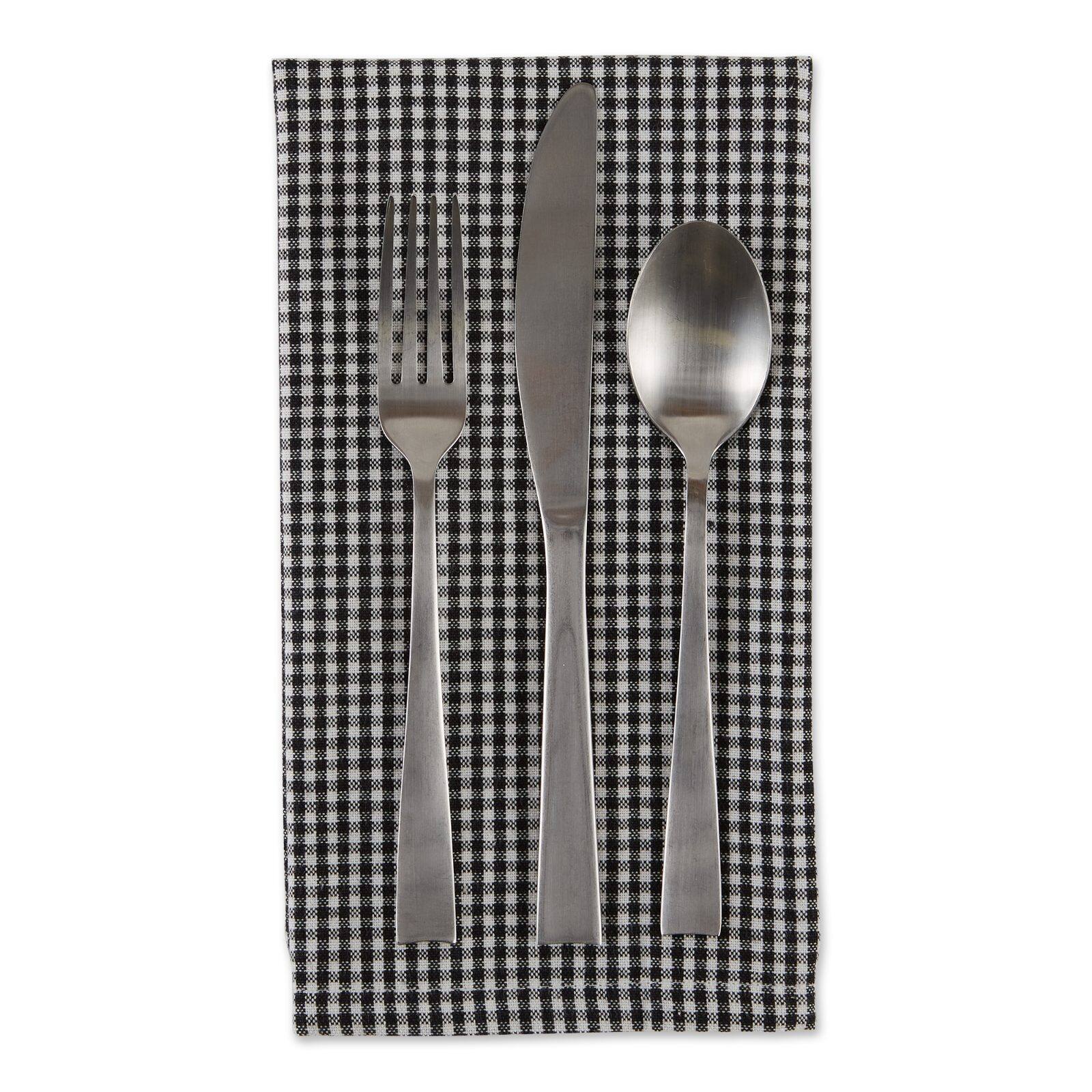 DII&#xAE; Black &#x26; Semi Bleached Gingham Cloth Dinner Napkins, 6ct.