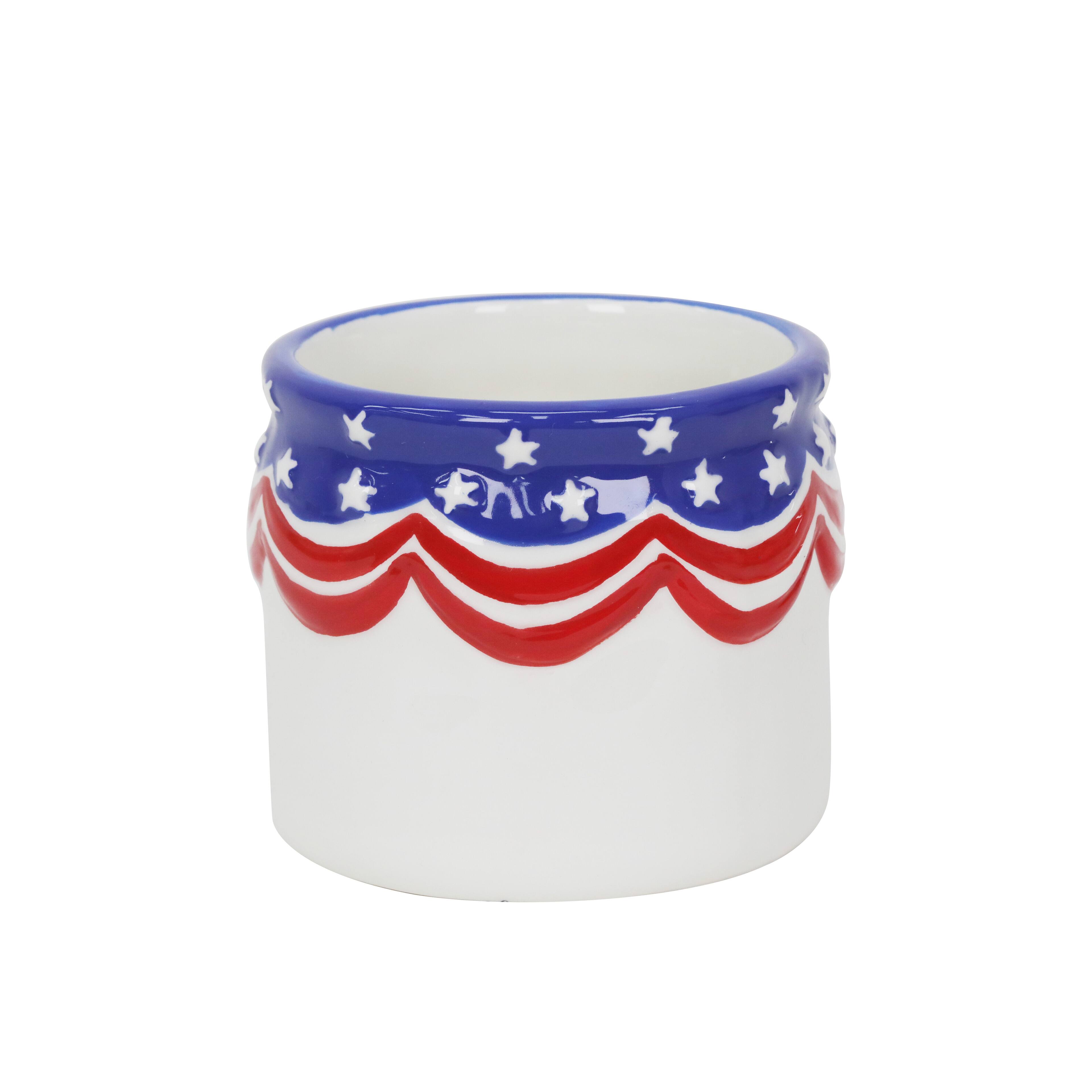 Patriotic Bunting Decorative Ceramic Jar by Celebrate It™