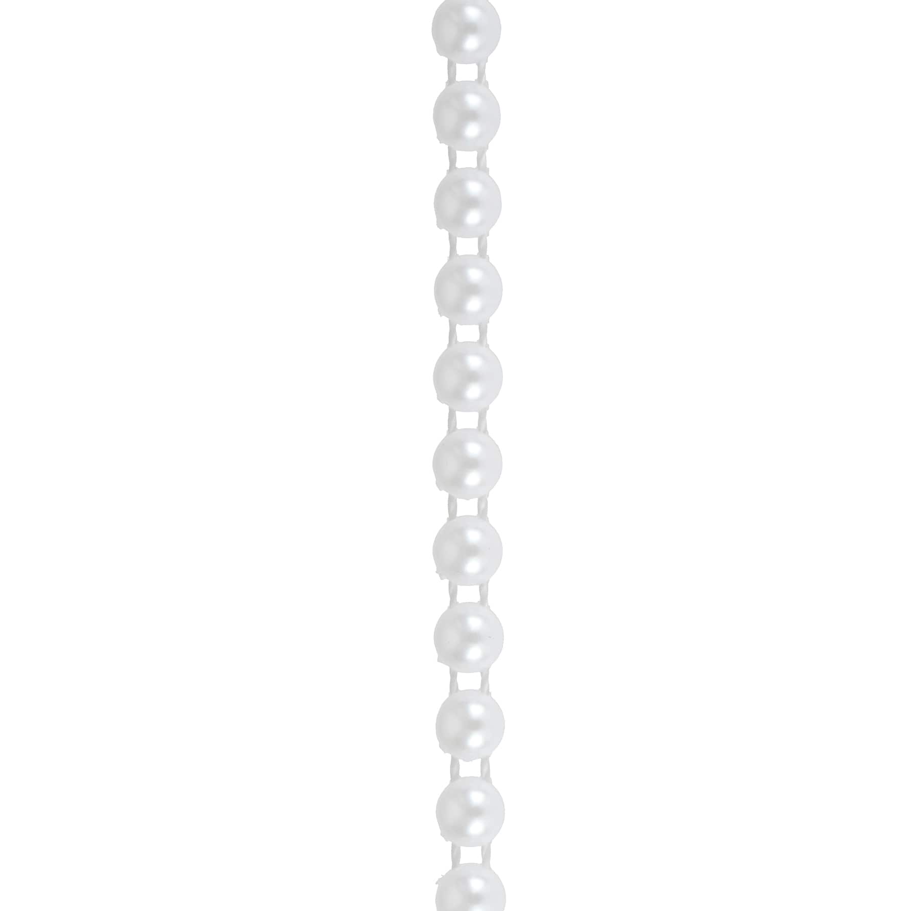 5.8mm Round Flatback Plastic Pearl Bead Garland, 50ft. by Bead Landing™
