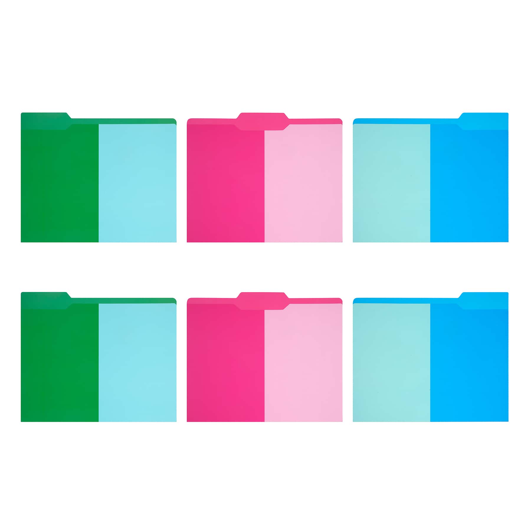 Letter-Sized Multicolor 2-Tone File Folders, 6ct. by Ashland&#xAE;