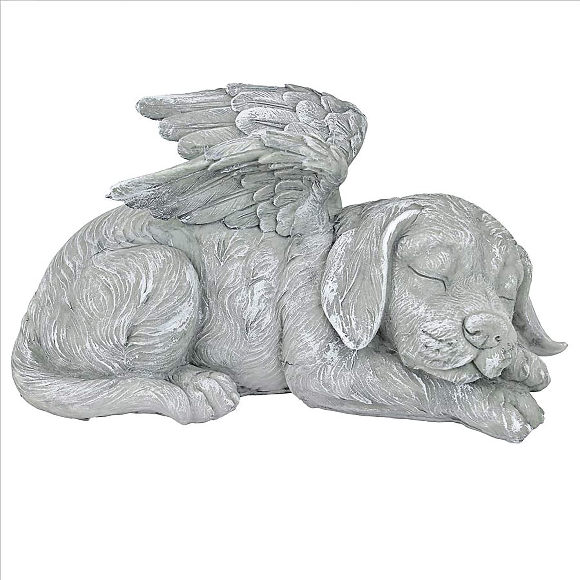 Design Toscano 10&#x22; Antique Stone Dog Memorial Angel Statue