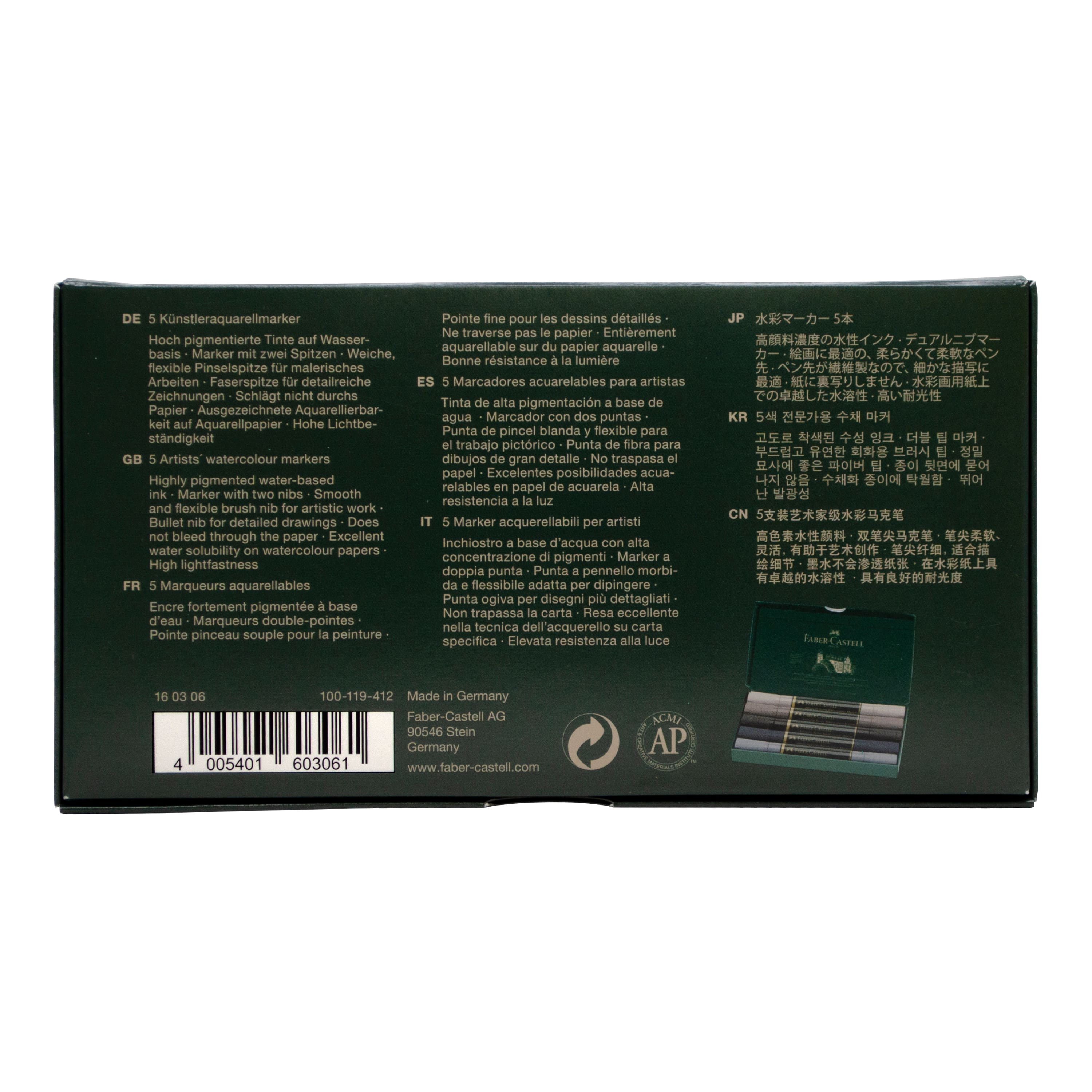 Faber-Castell&#xAE; Arbrecht D&#xFC;rer 5-Piece Watercolor Marker Set