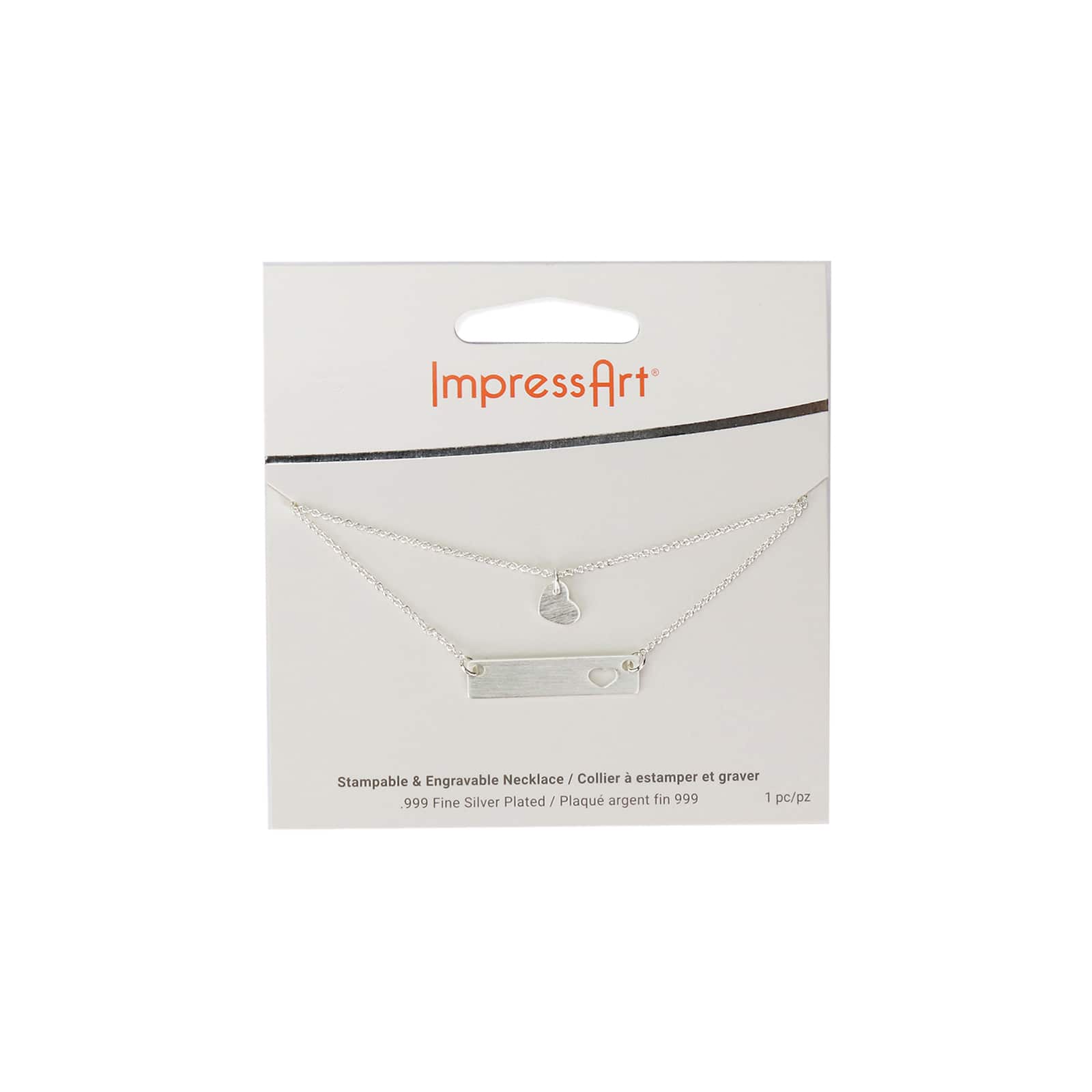 ImpressArt&#xAE; Personal Impressions&#x2122; Silver Heart Engravable Layered Necklace