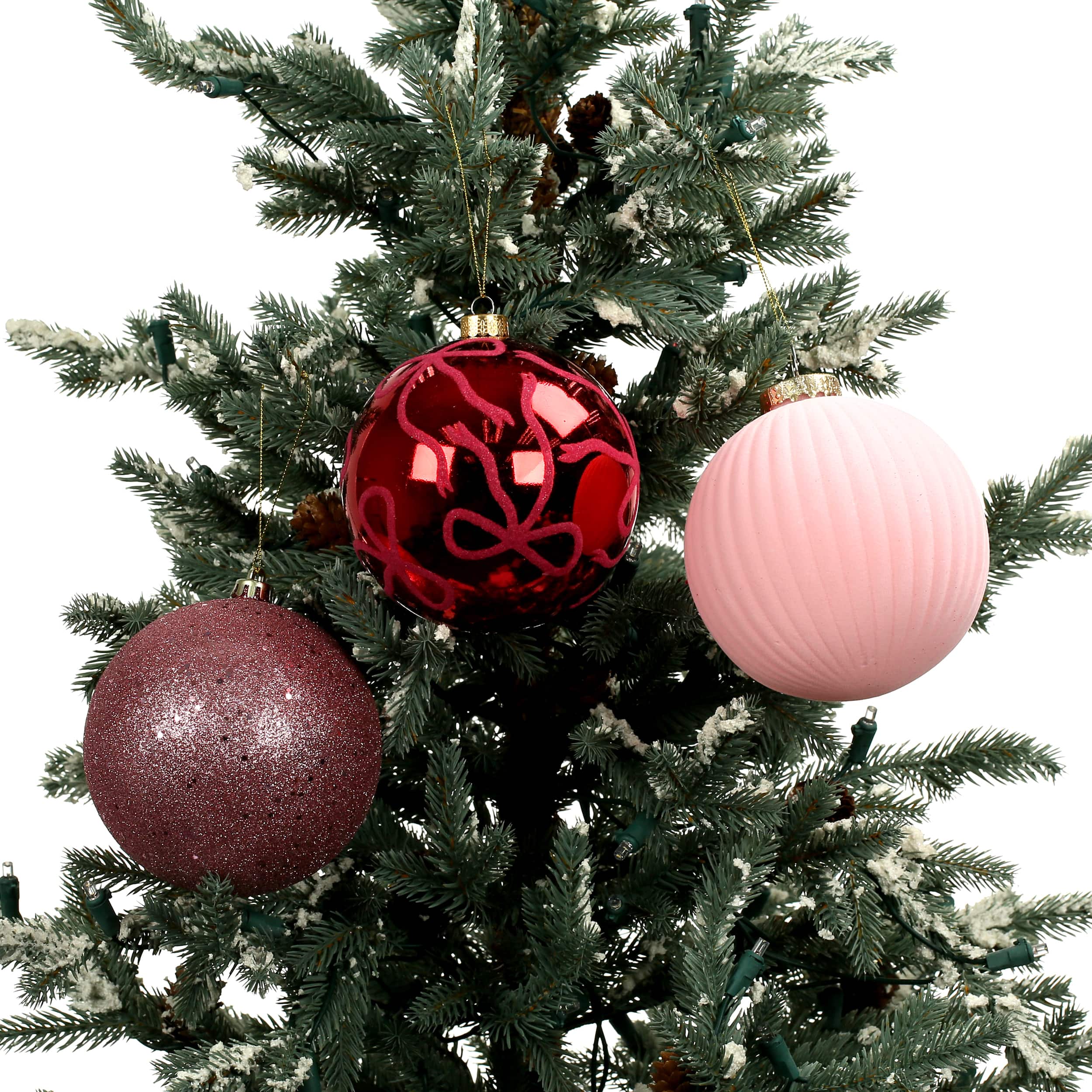 Assorted 4 Pack 4.7&#x22; Pink &#x26; Red Shatterproof Ball Ornaments, 1pc. by Ashland&#xAE;