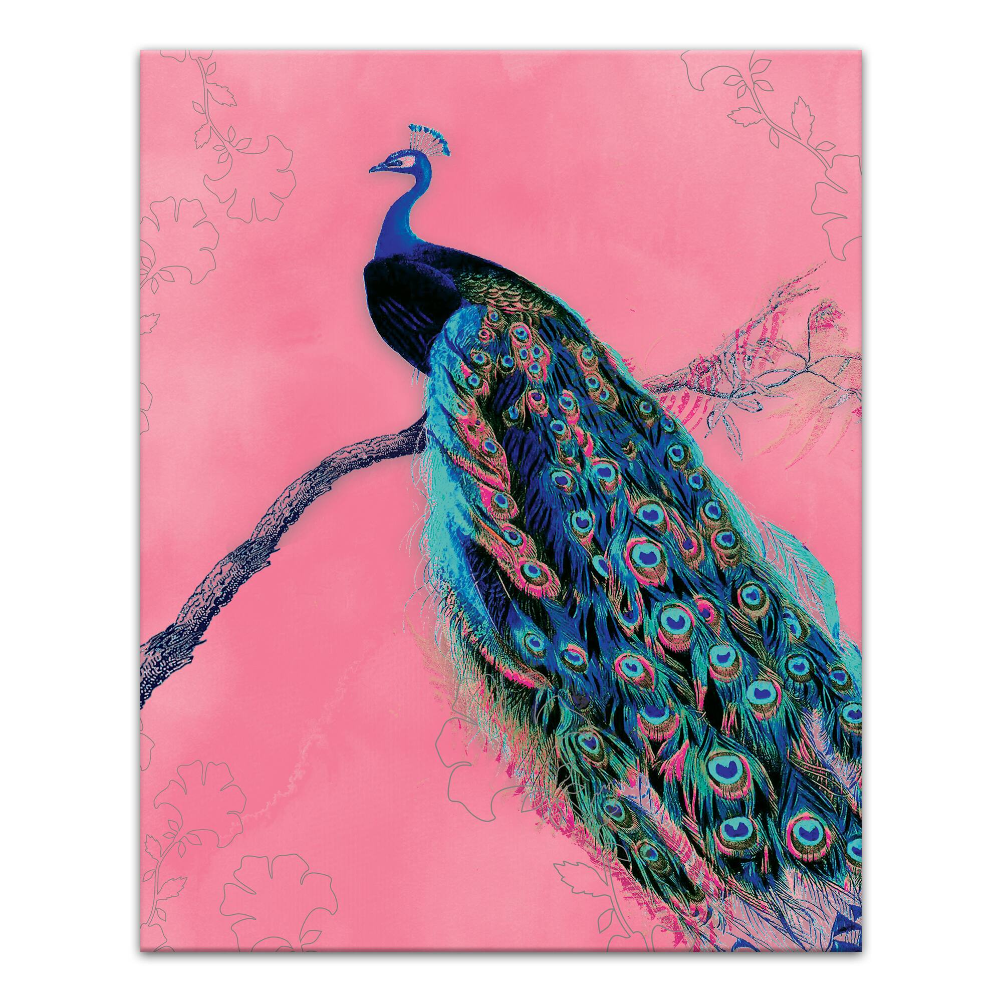 Regal Peacock 16" x 20" Canvas Wall Art