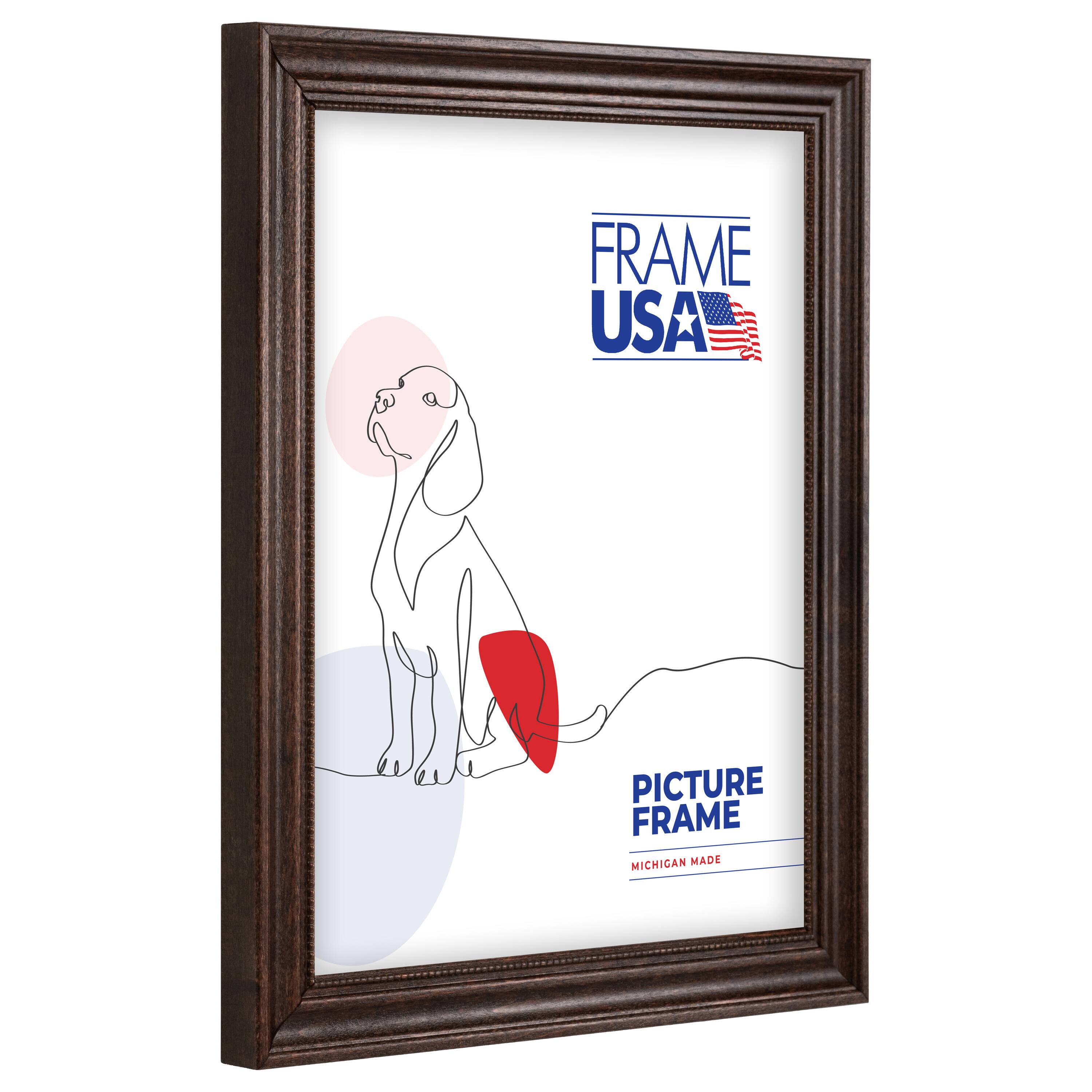 Frame USA Boardroom Walnut with Walnut Bead Single Image Picture Frame