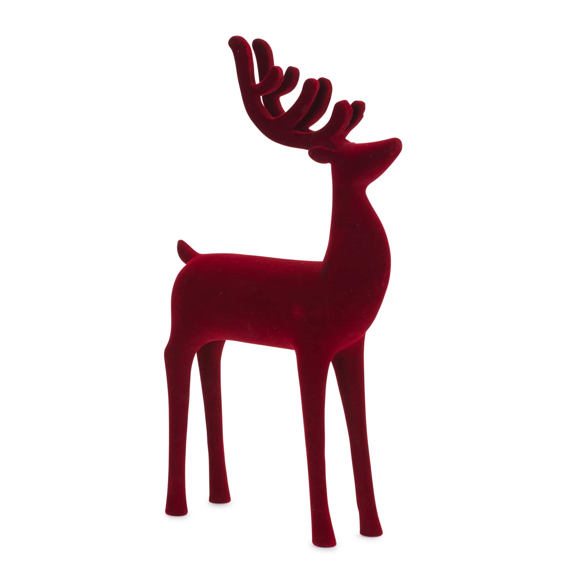 Faux Velvet Deer Figurine Set, 11.75&#x22; &#x26; 14.75&#x22;