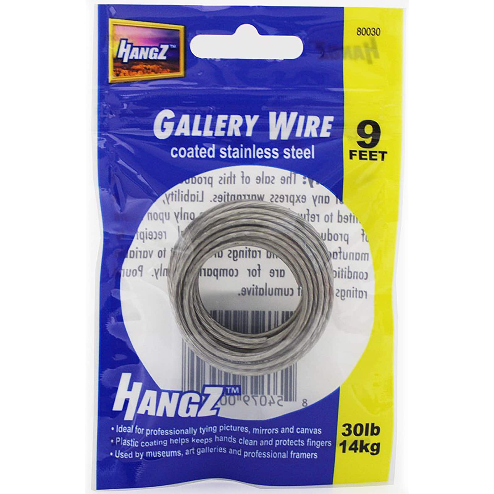HangZ™ 30lb. Coated Stainless Steel Gallery Wire, 9ft.