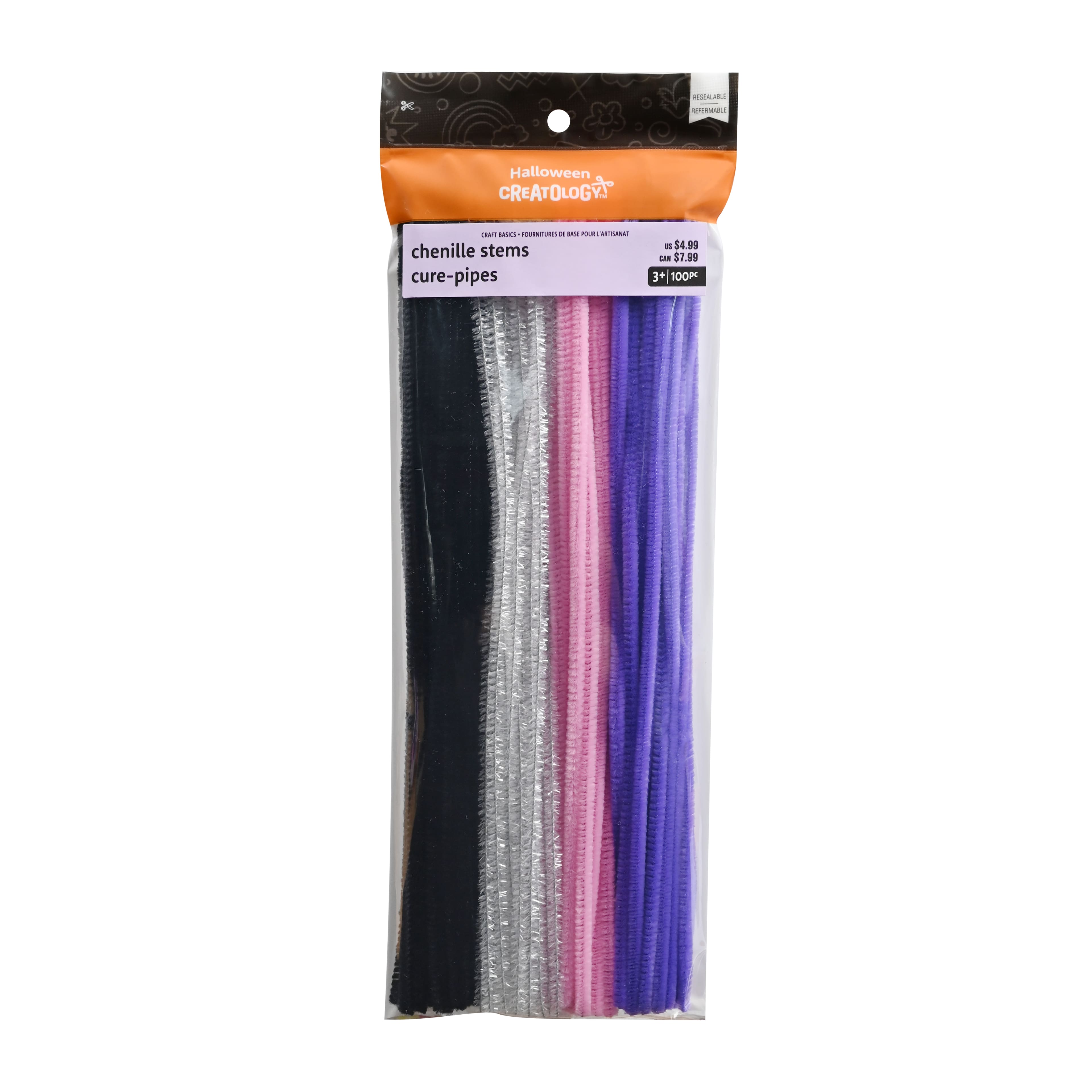 Trendy Halloween Chenille Stems, 100ct. by Creatology&#x2122;