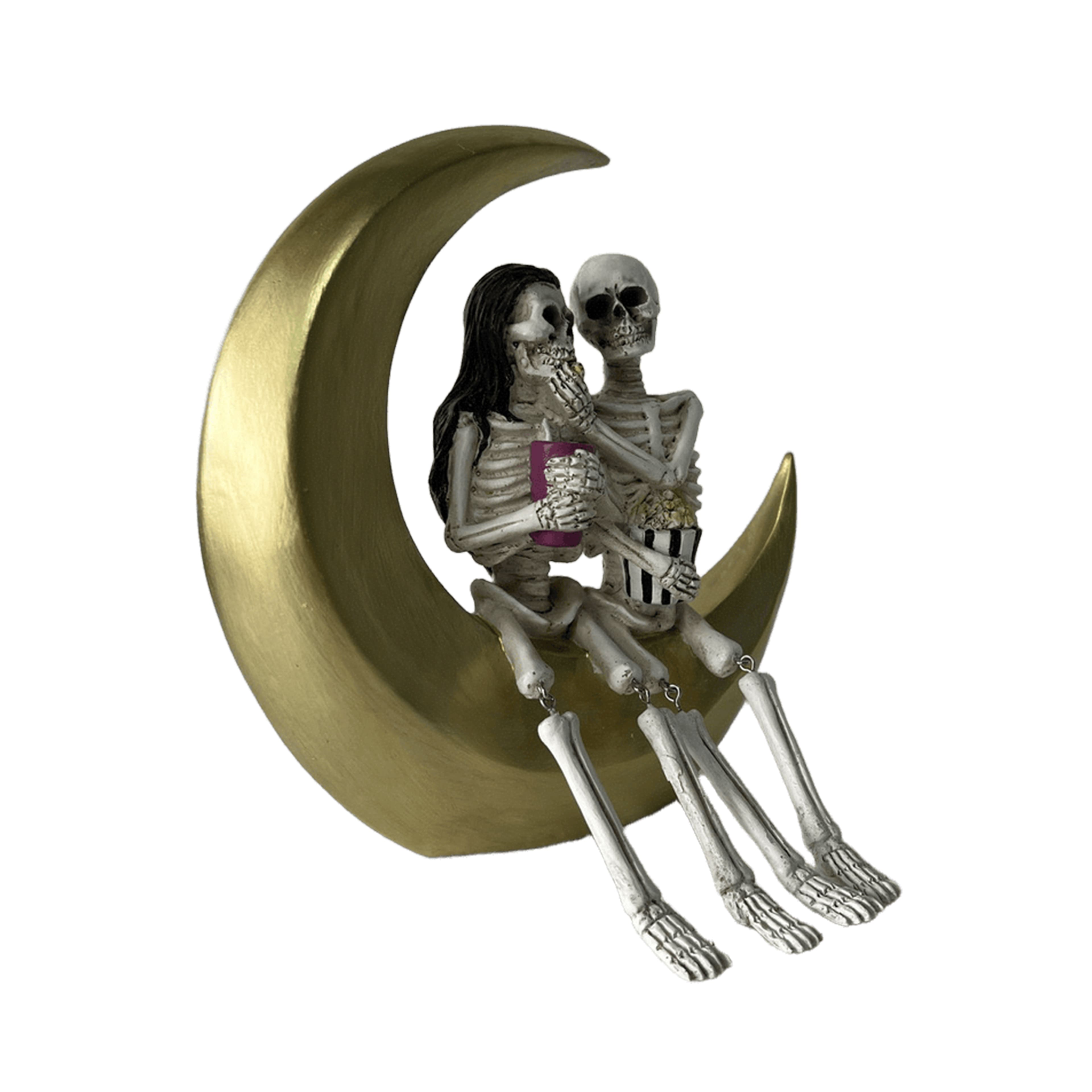 7.5&#x22; Skeleton Lovers on Gold Moon Tabletop D&#xE9;cor by Ashland&#xAE;