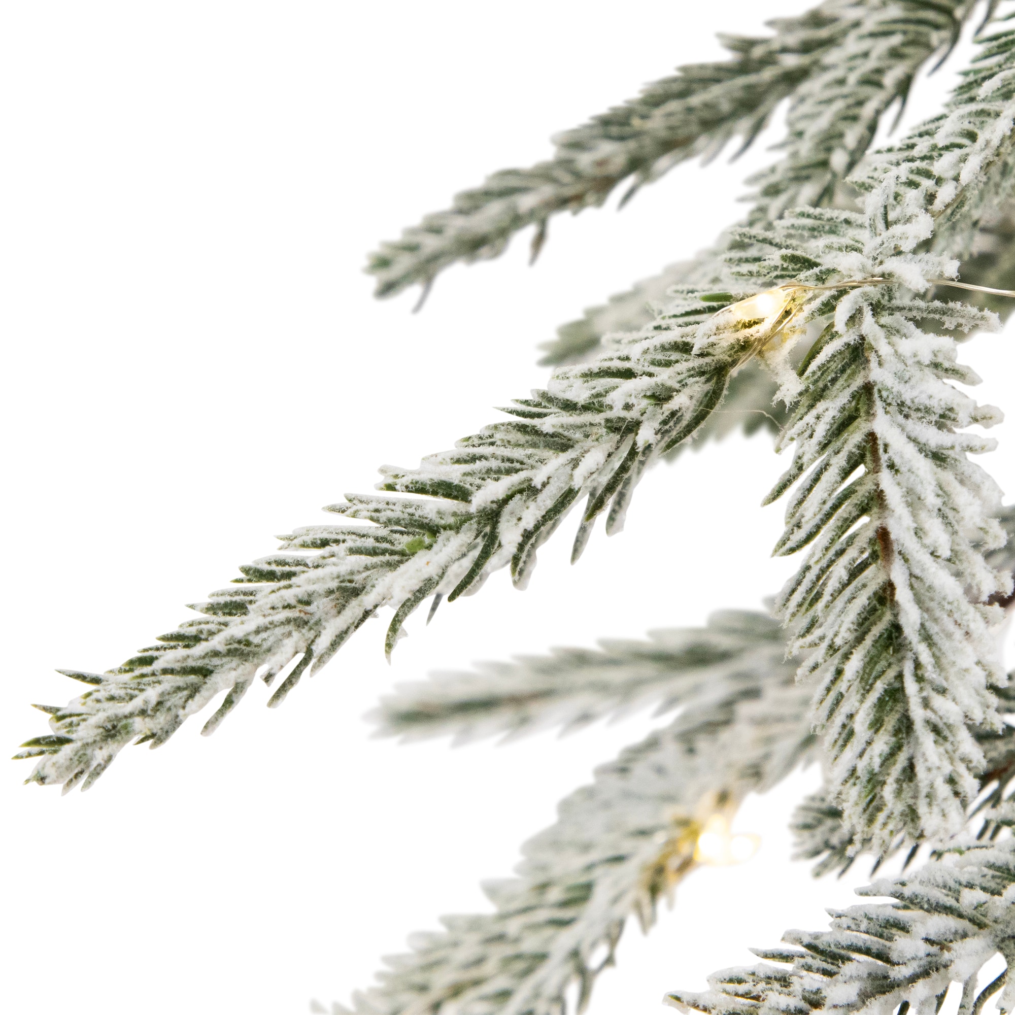 4ft. Pre-Lit Alpine Flocked Artificial Christmas Tree, Clear LED Lights