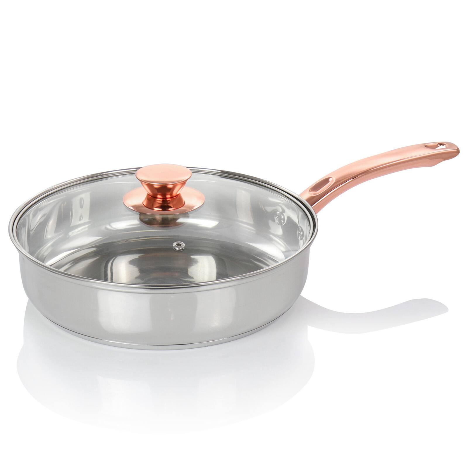 Gibson Home® Ansonville 8-Piece Stainless Steel Cookware Set with Rose Gold Handles