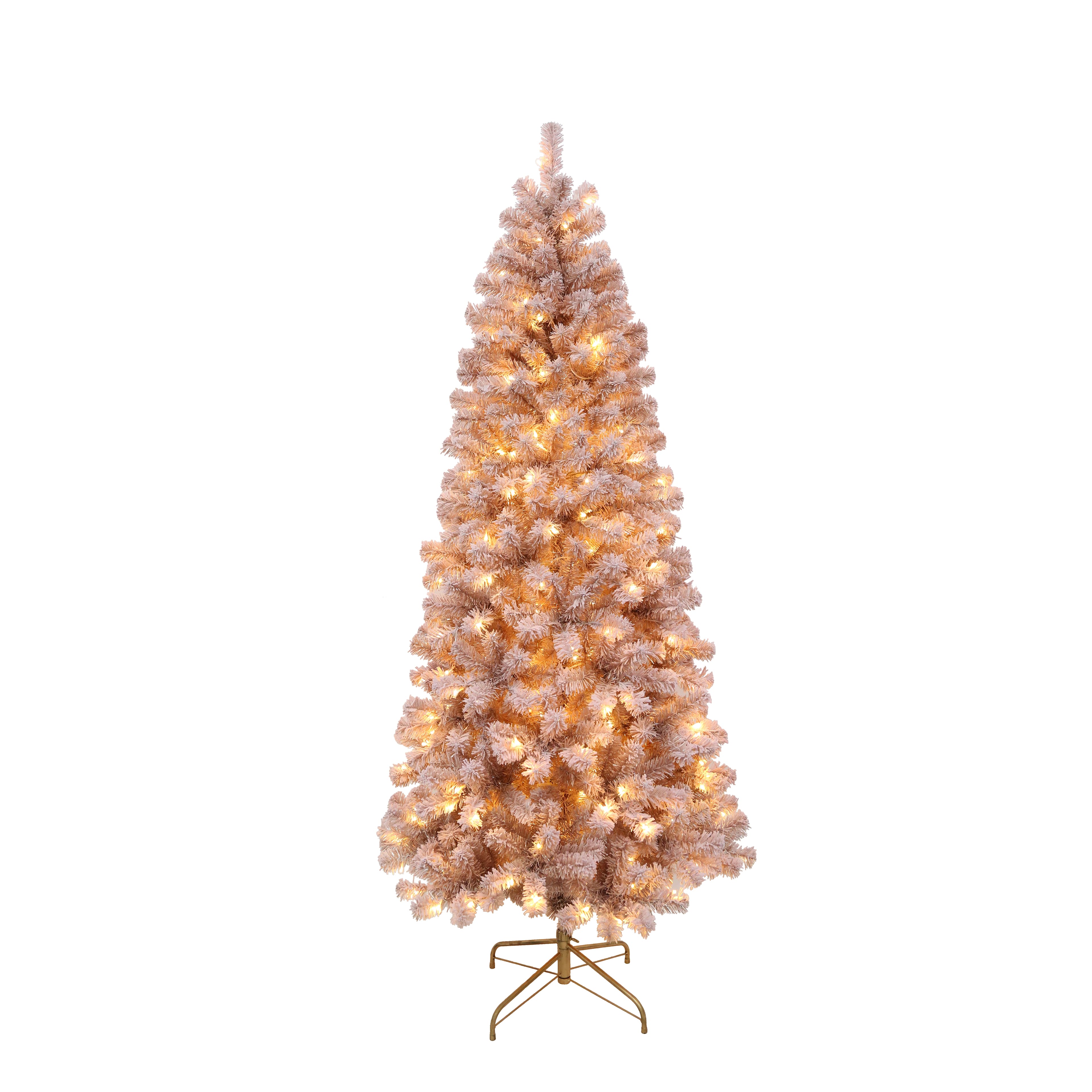 7ft. Pre-Lit Rosewood Flocked Artificial Christmas Tree, Warm White Mini LED Lights by Ashland&#xAE;