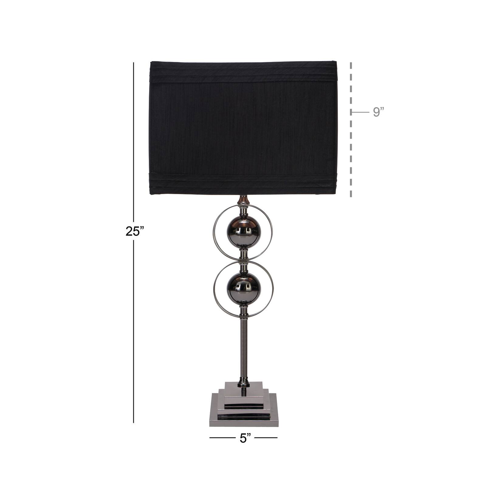 25" Black Metal Modern Table Lamp, 2ct.