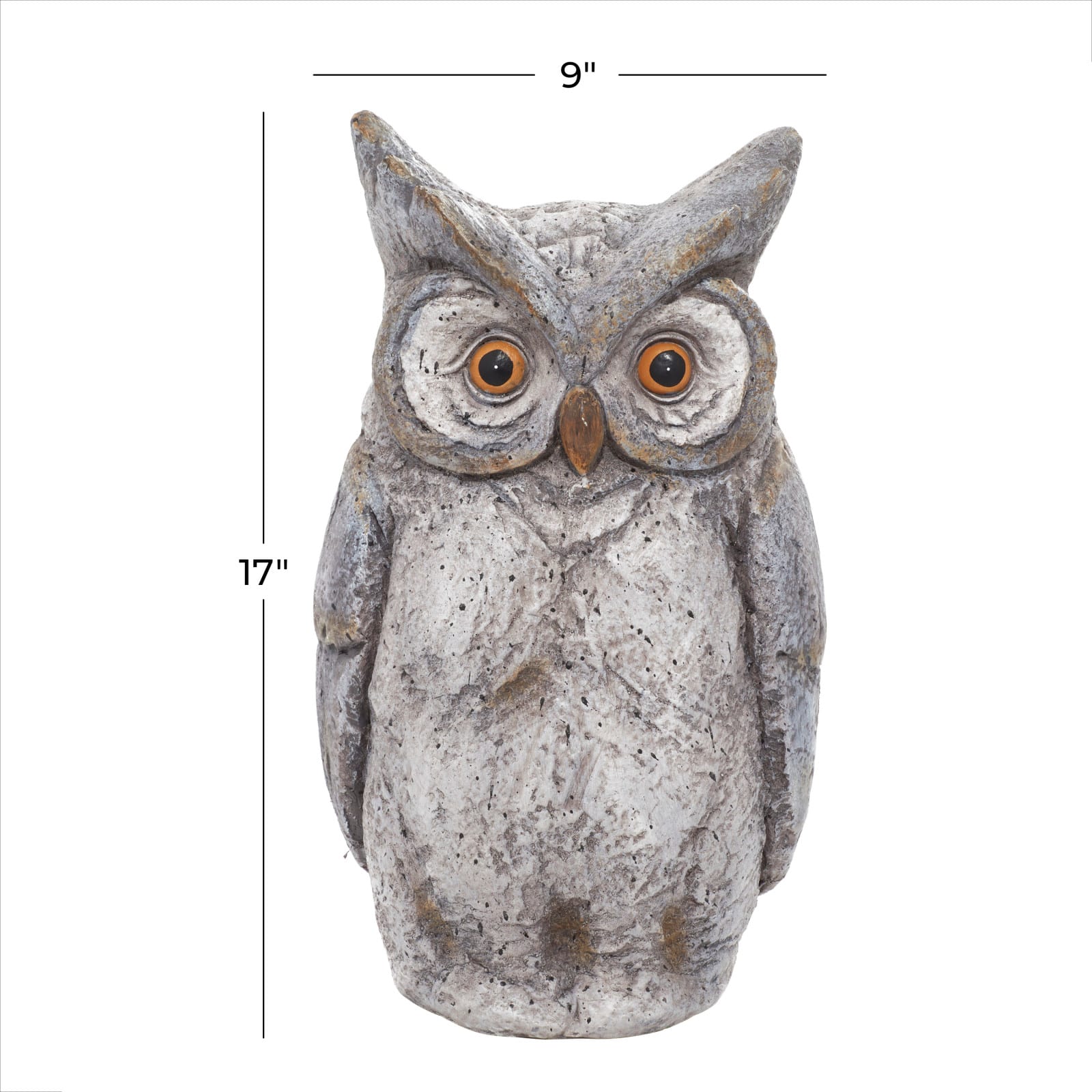 17" Gray Stone Country Owl Garden Sculpture
