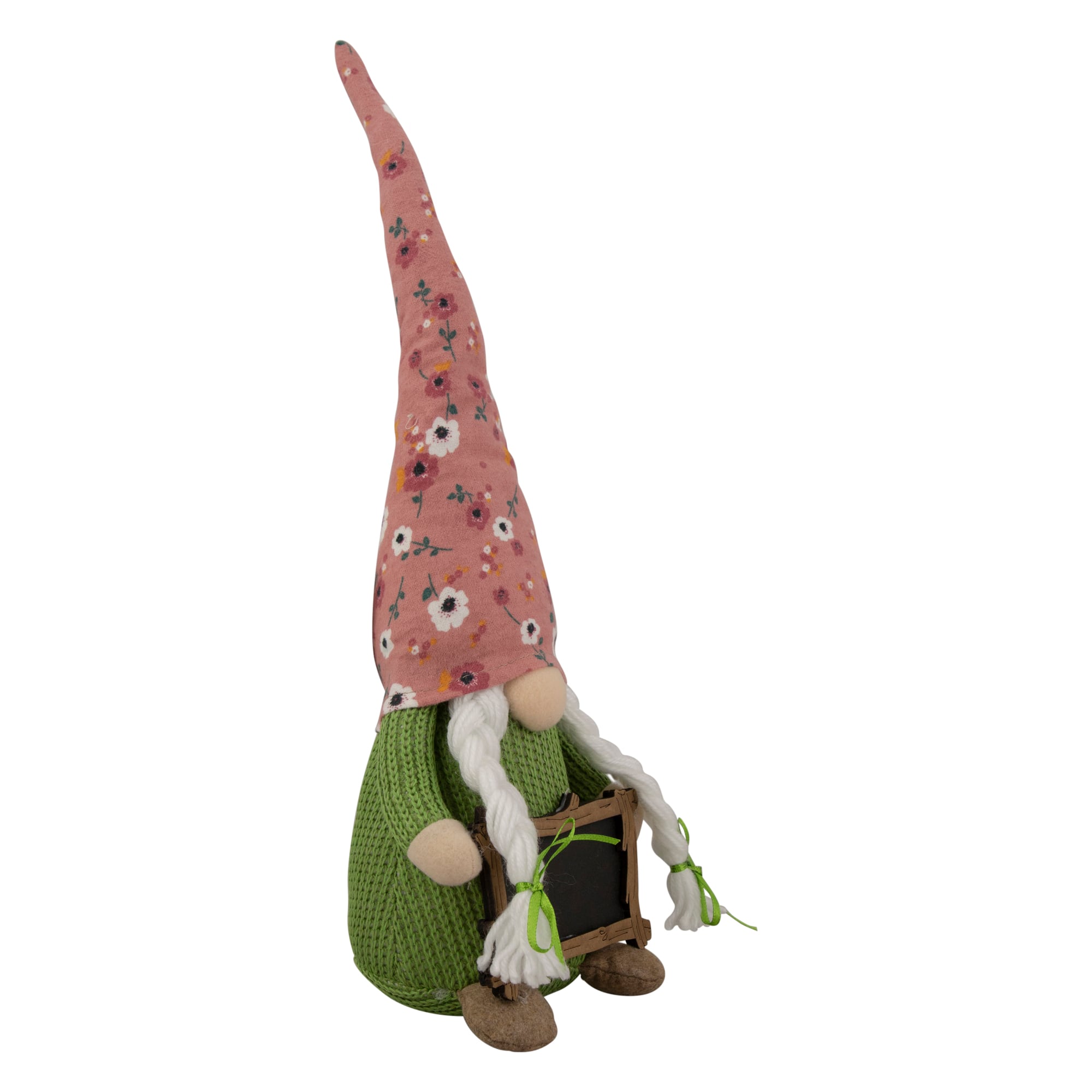 16&#x22; Pink Floral Springtime Gnome with Message Board