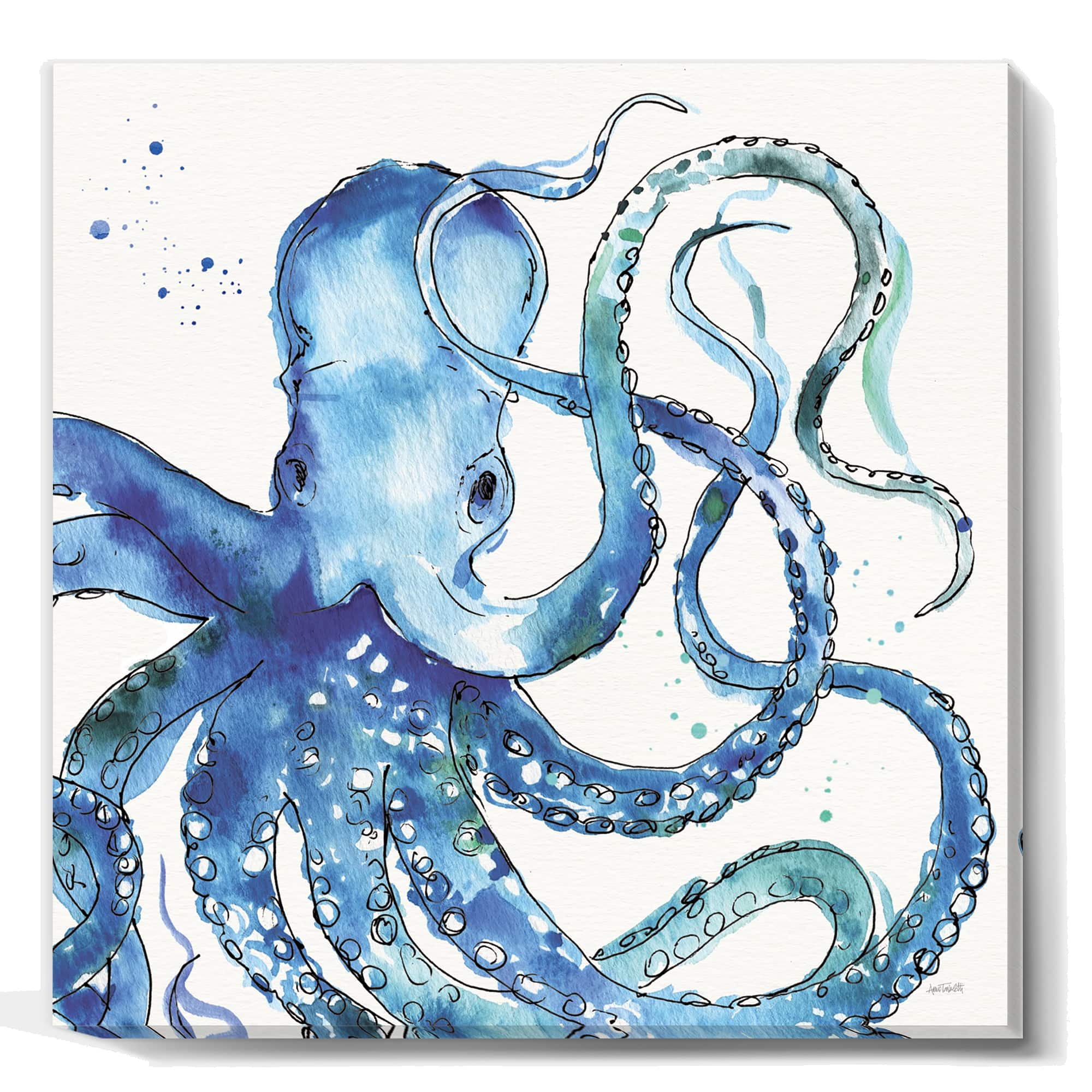 Designart - Blue Deep Sea VIII - Coastal Premium Canvas Wall Art