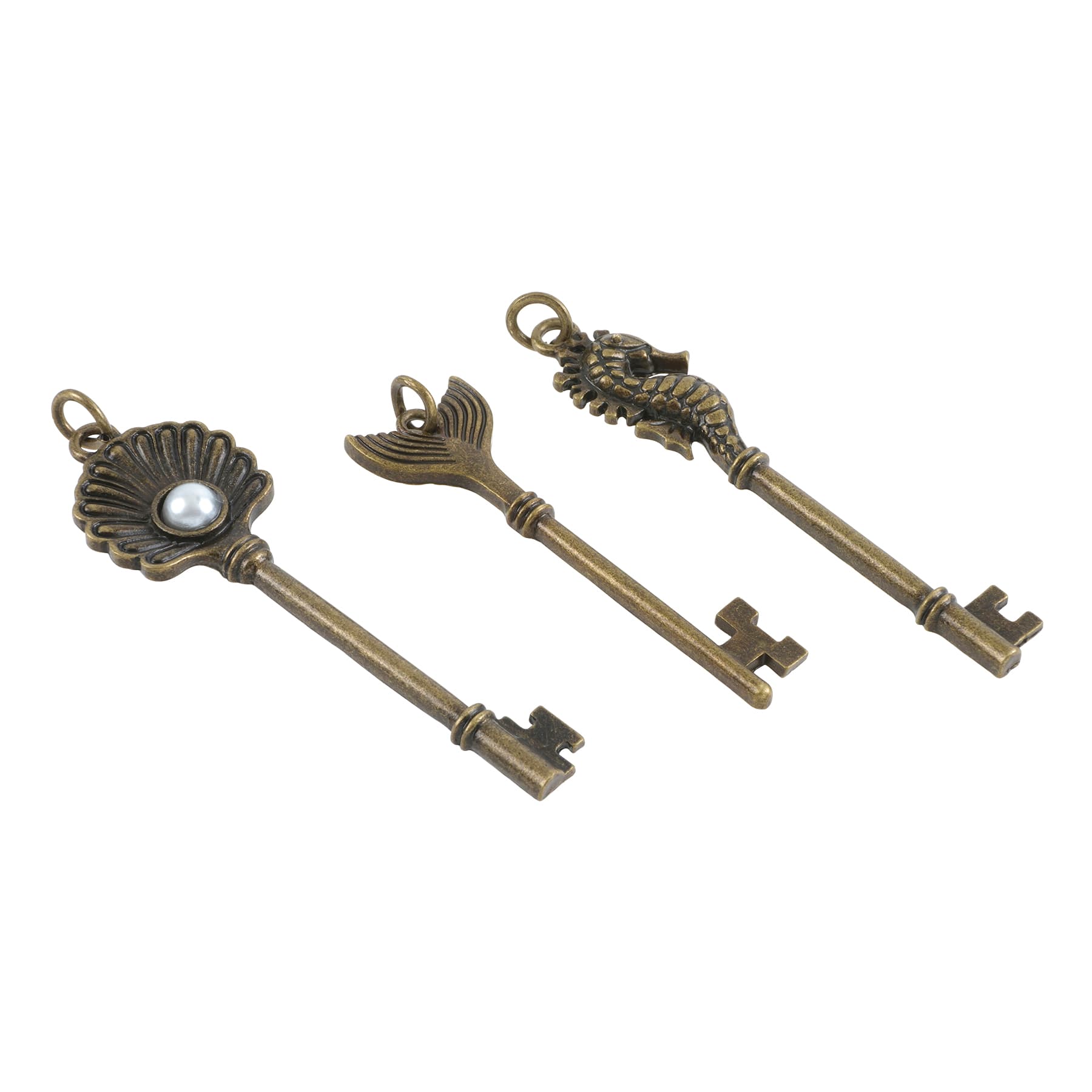 Found Objects Oxidized Brass Key Charms by Bead Landing™