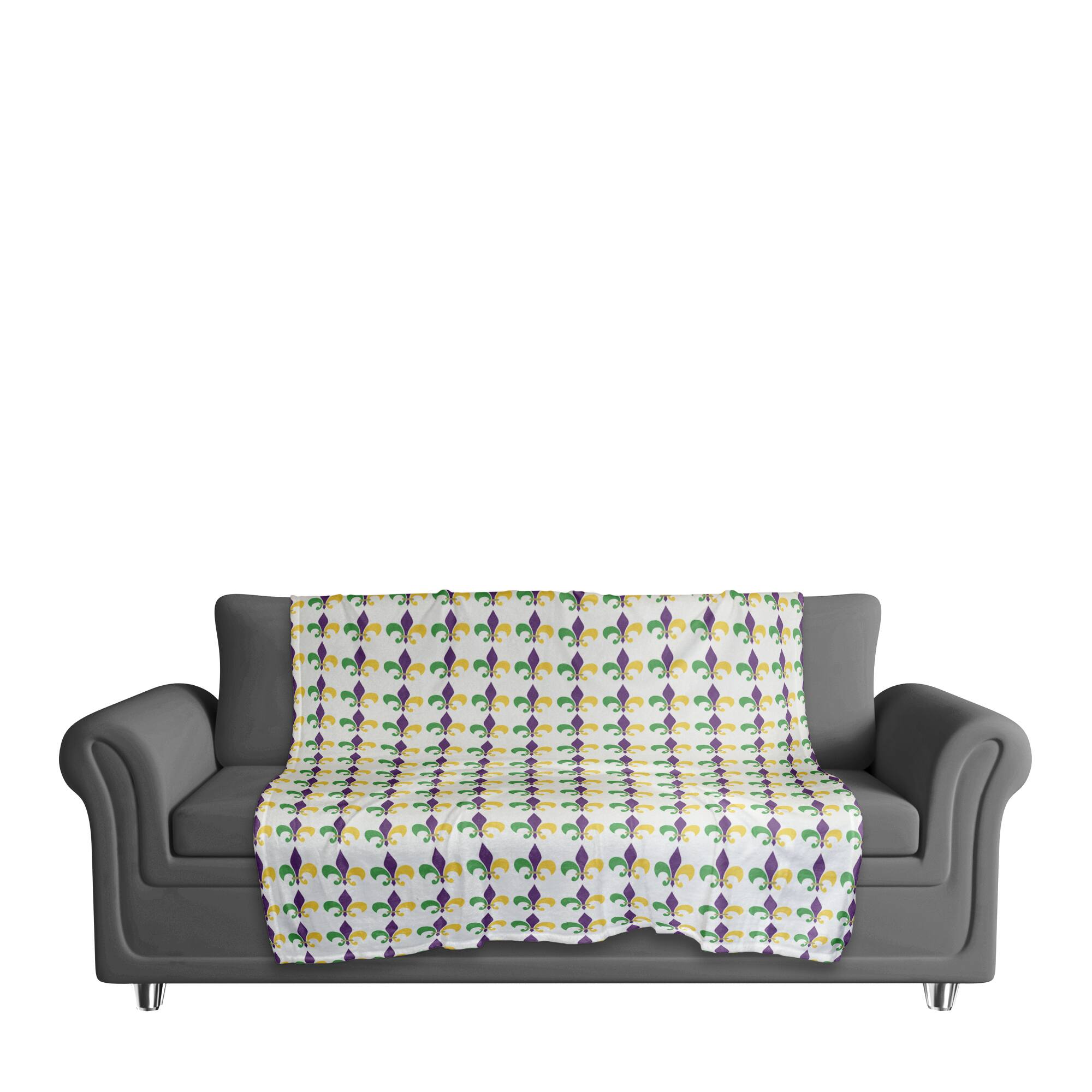 Laissez Les Bon Temps Rouler Mardi Gras Fleece Throw