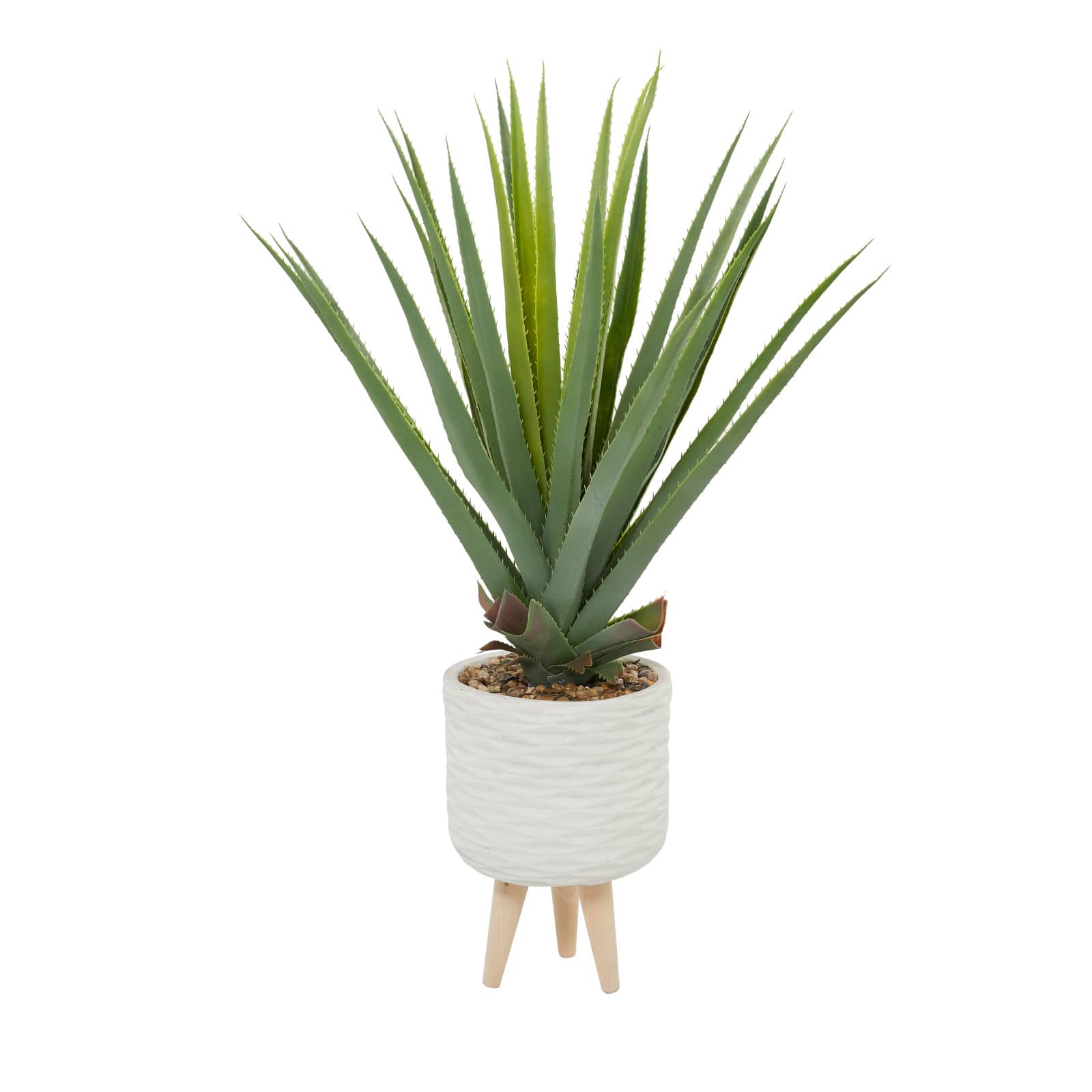 3ft. Potted White Plastic Modern Aloe Vera Artificial Foliage