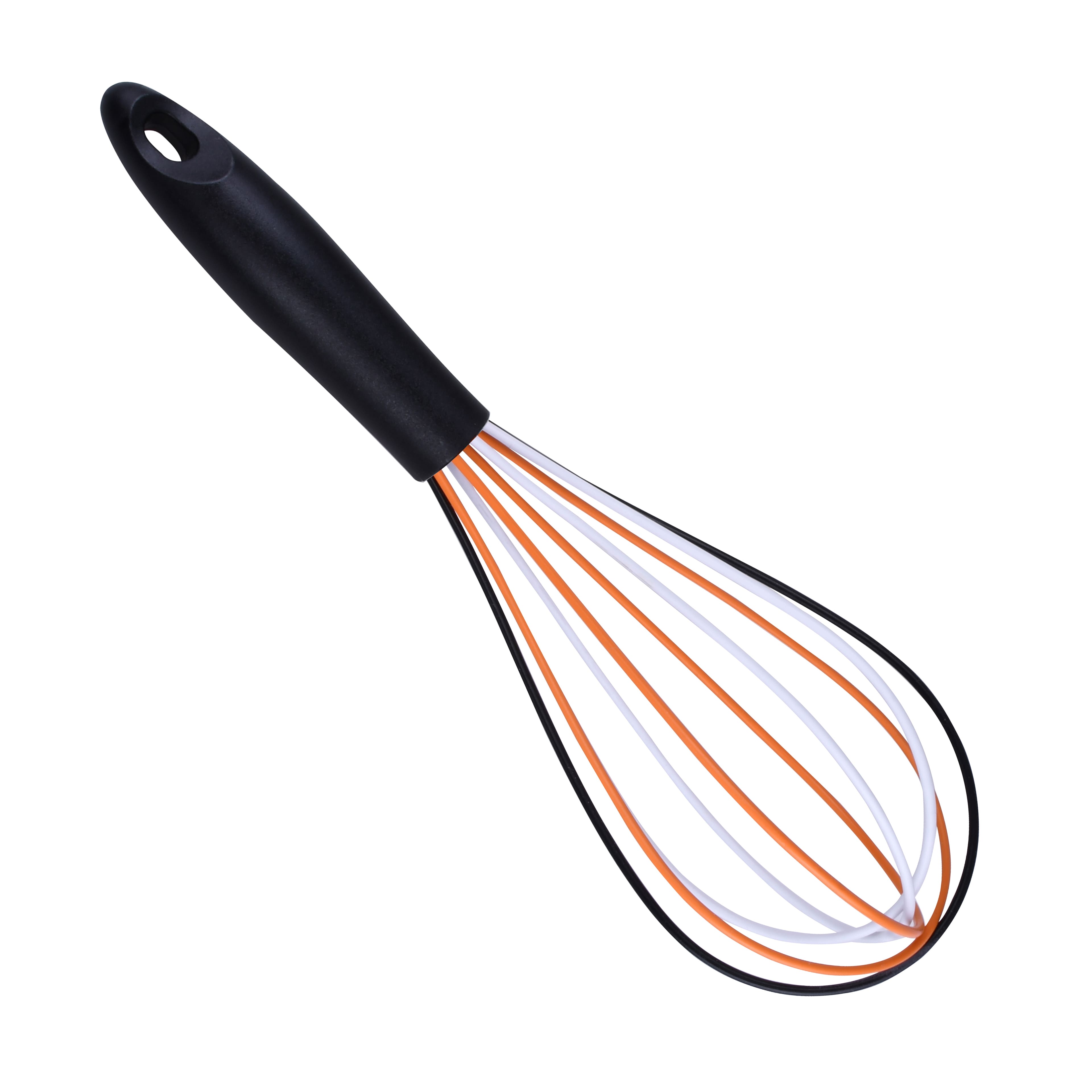 Mini Black, Orange &#x26; White Silicone Whisk by Makery&#x2122;
