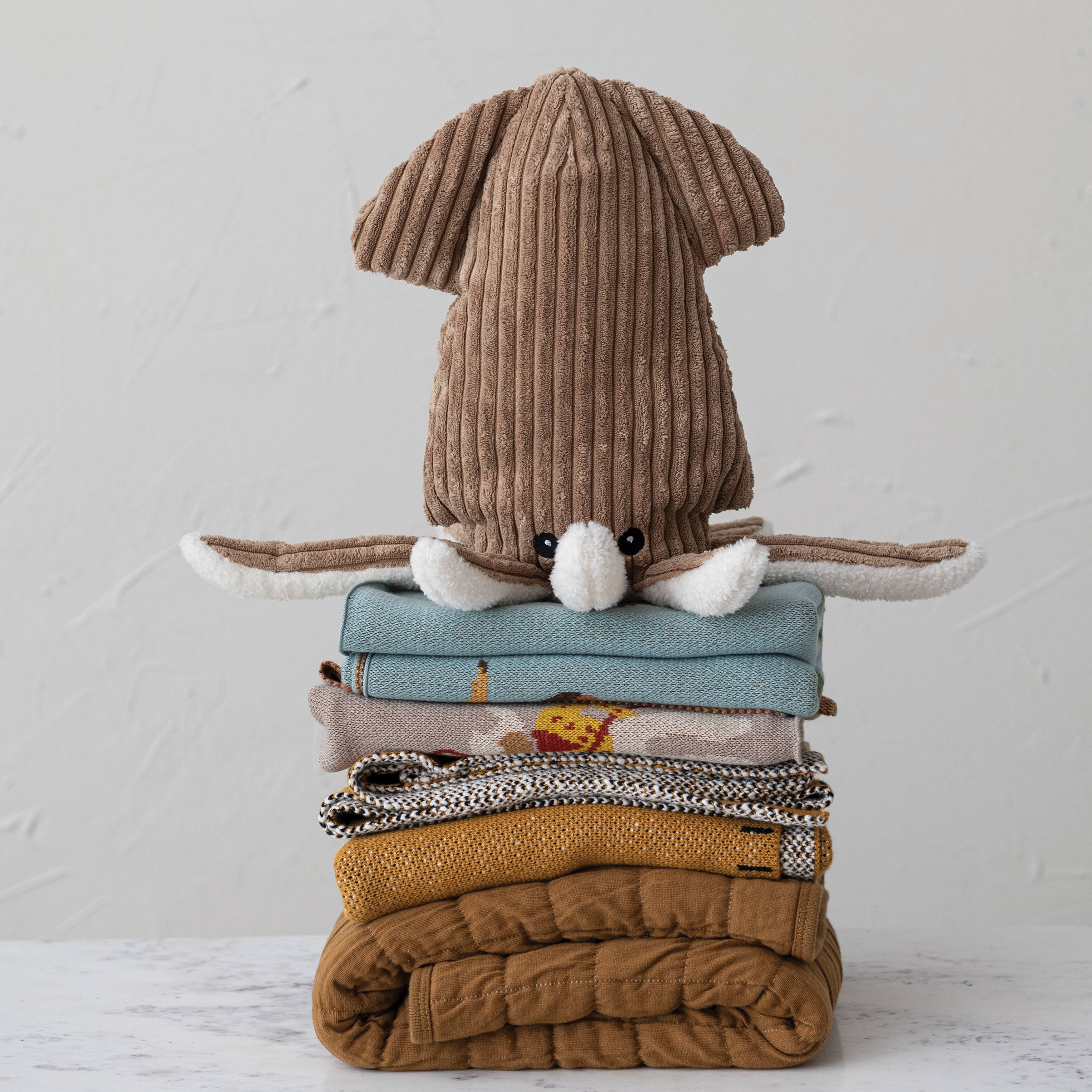 Hello Honey® 18" Brown Plush Corduroy Squid