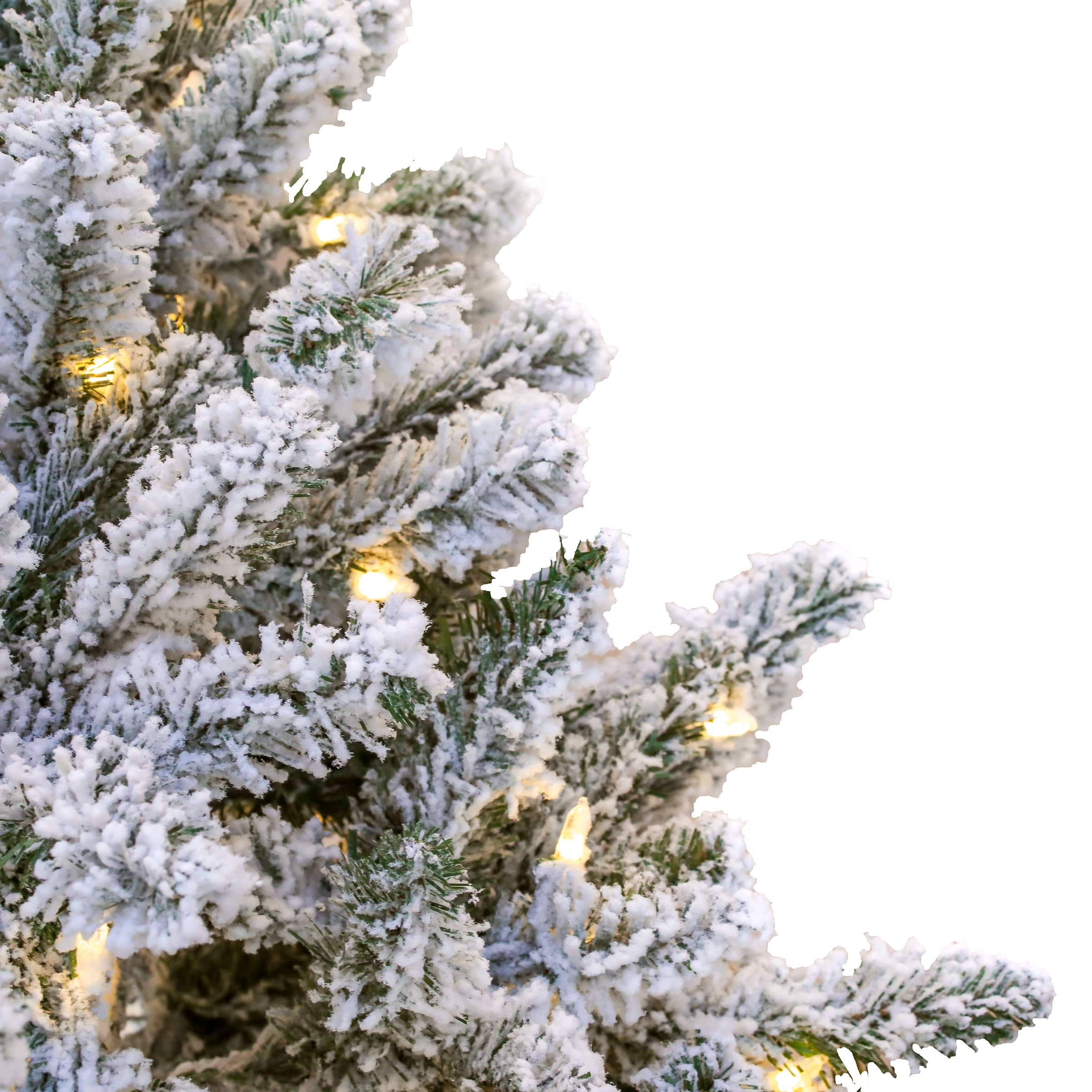 6.5ft. Pre-Lit Snowy Hudson Artificial Christmas Tree, Warm White LED Lights