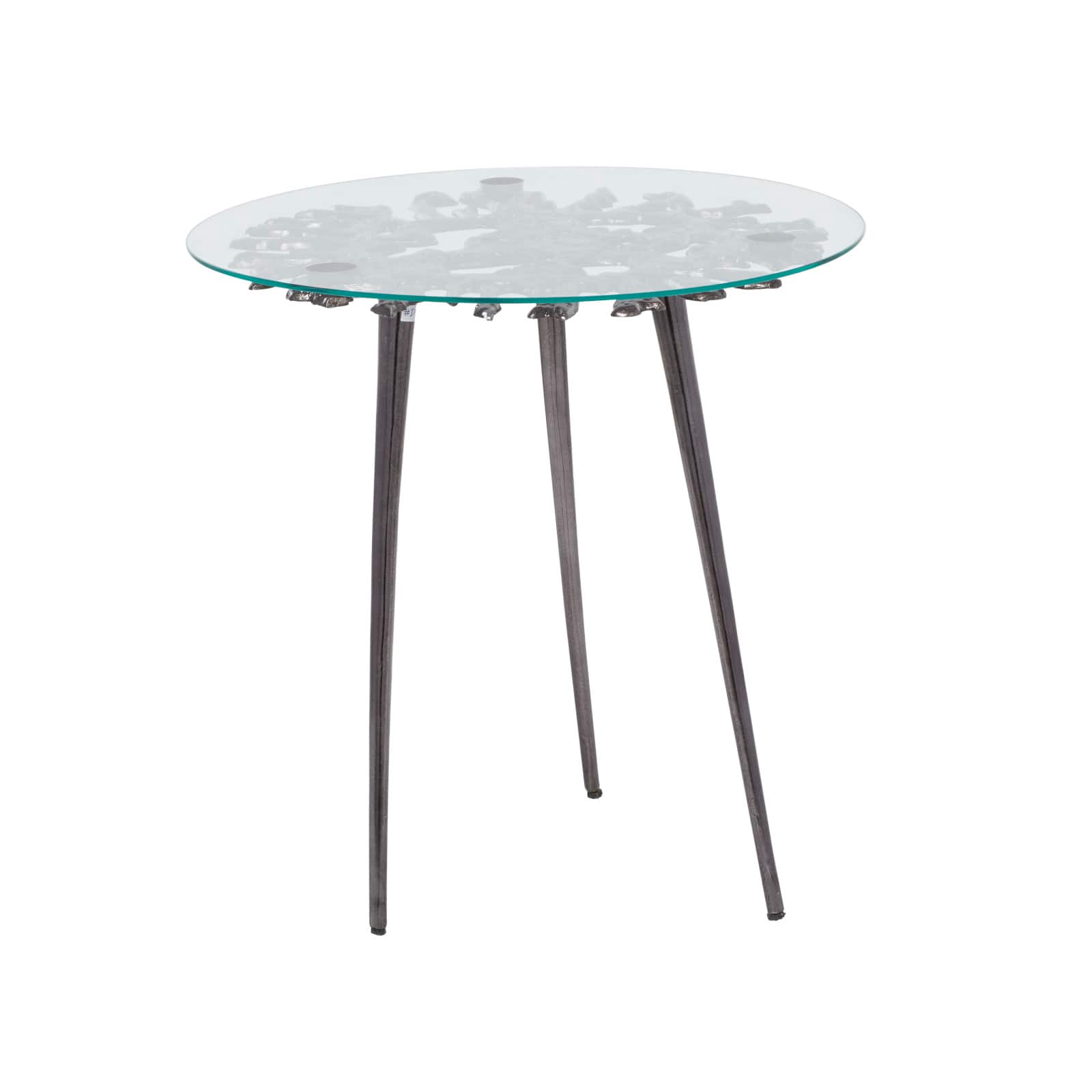 Black Aluminum Modern Accent Table, 22 x 22 x 22 By Ivory And Iris