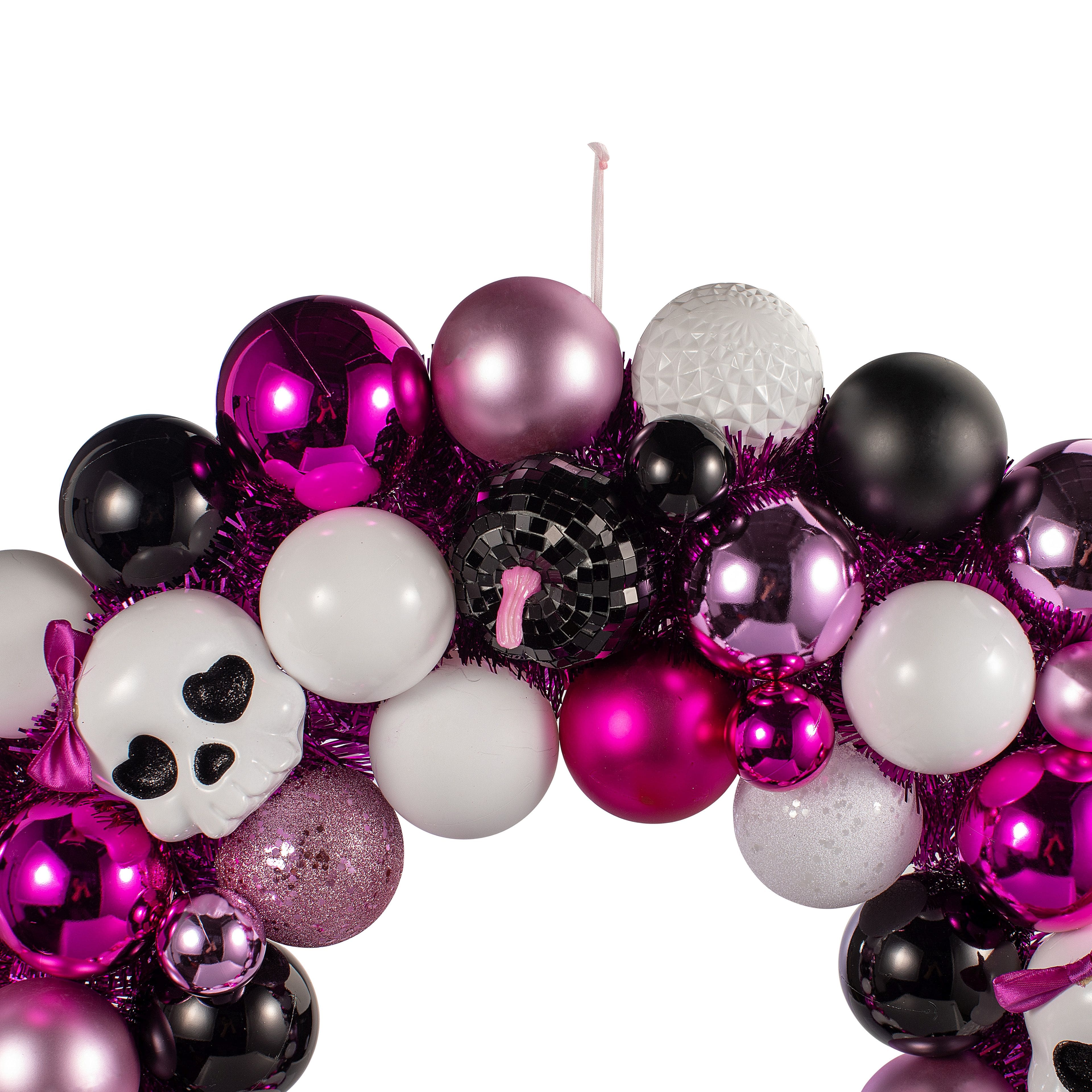 23.5&#x22; Pink &#x26; Purple Skull &#x26; Ornament Wreath by Ashland&#xAE;