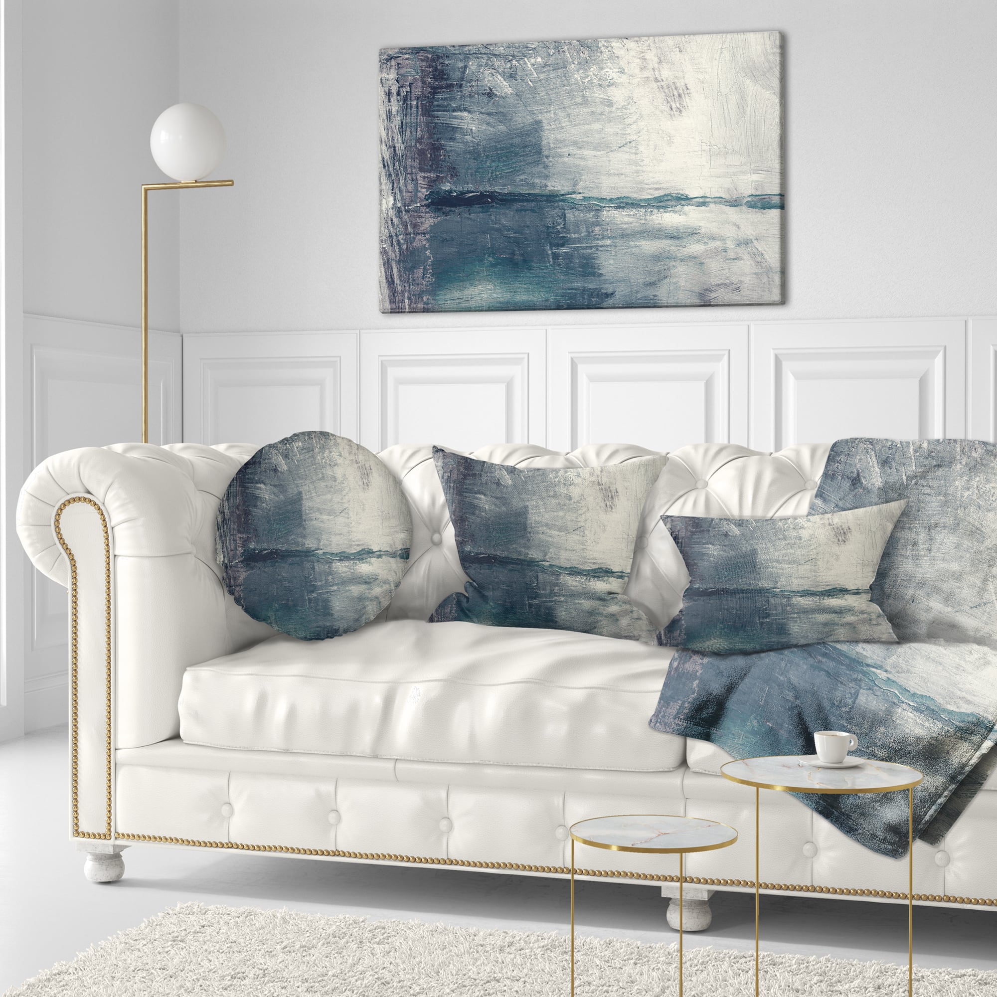 Designart - Grey Abstract Pattern Oil Painting - Abstract Canvas Painting