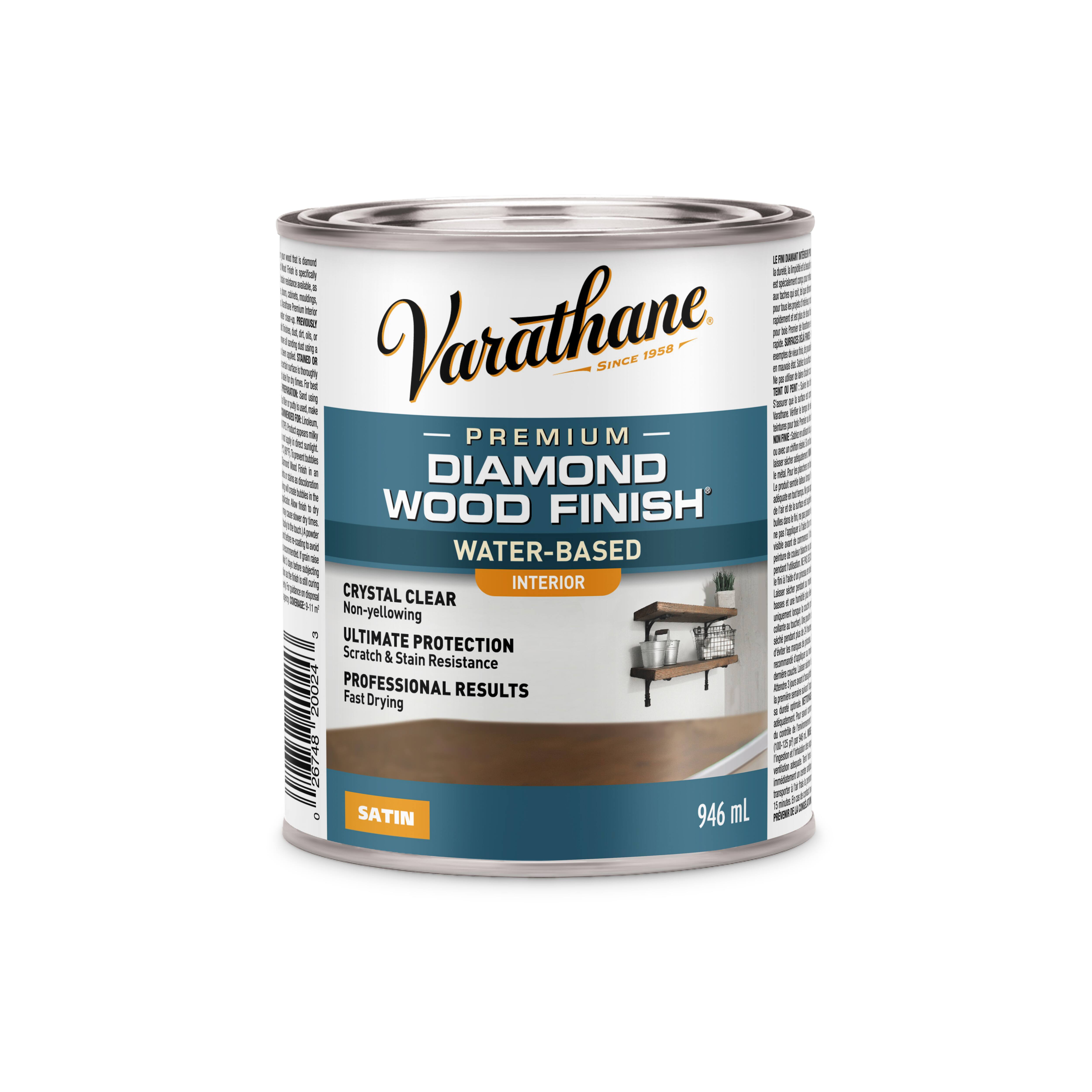 Varathane&#xAE; 32 oz. Finition diamant&#xE9;e pour bois &#xE0; base d&#x27;eau de qualit&#xE9; sup&#xE9;rieure