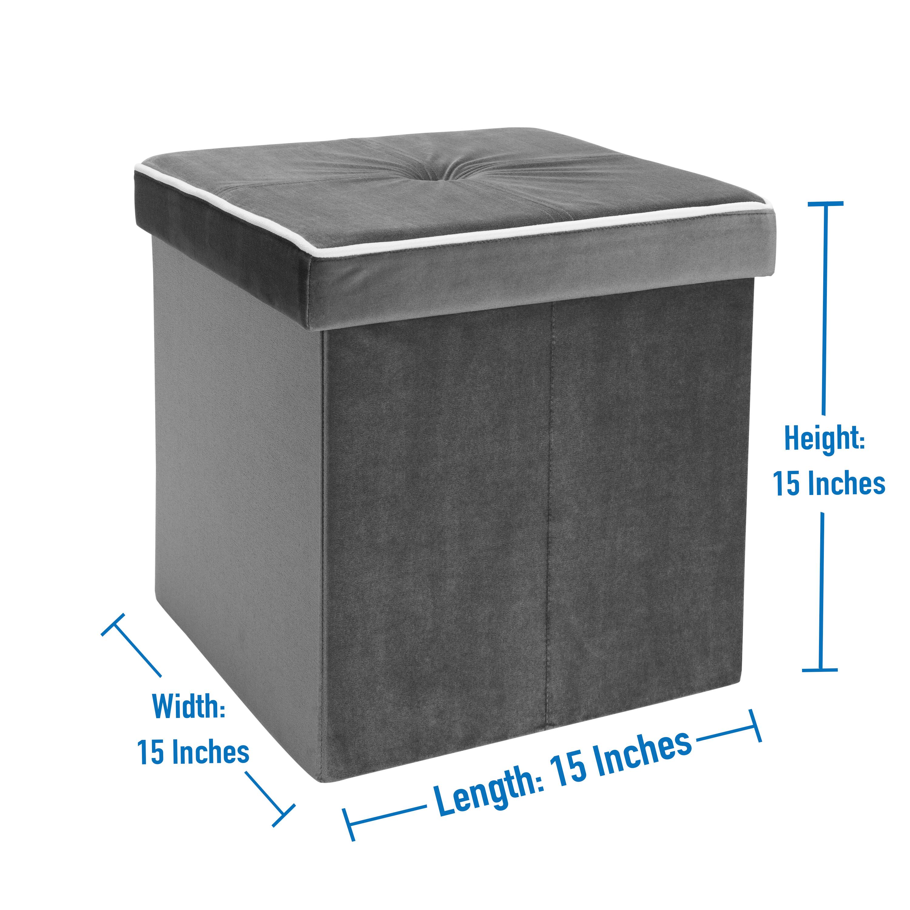 Simplify Collapsible Velvet Storage Ottoman