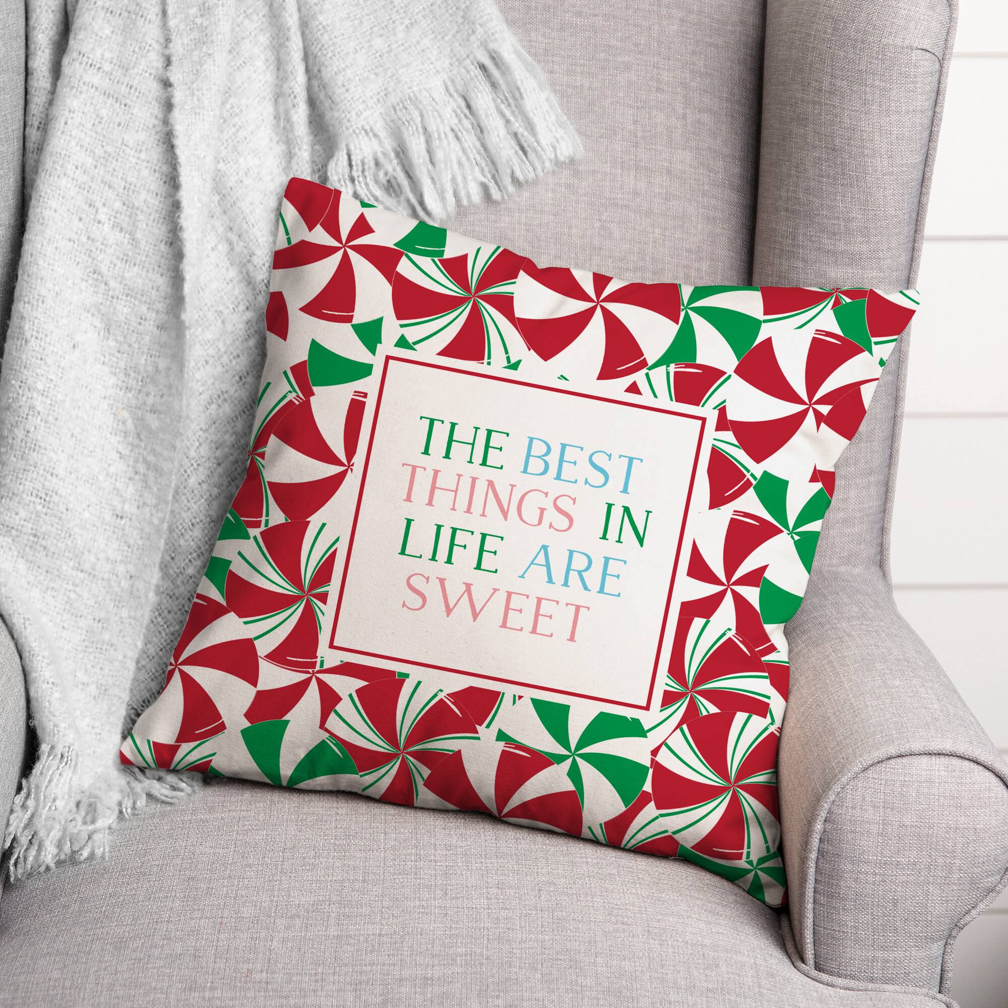 Best Things Are Sweet 18x18 Throw Pillow