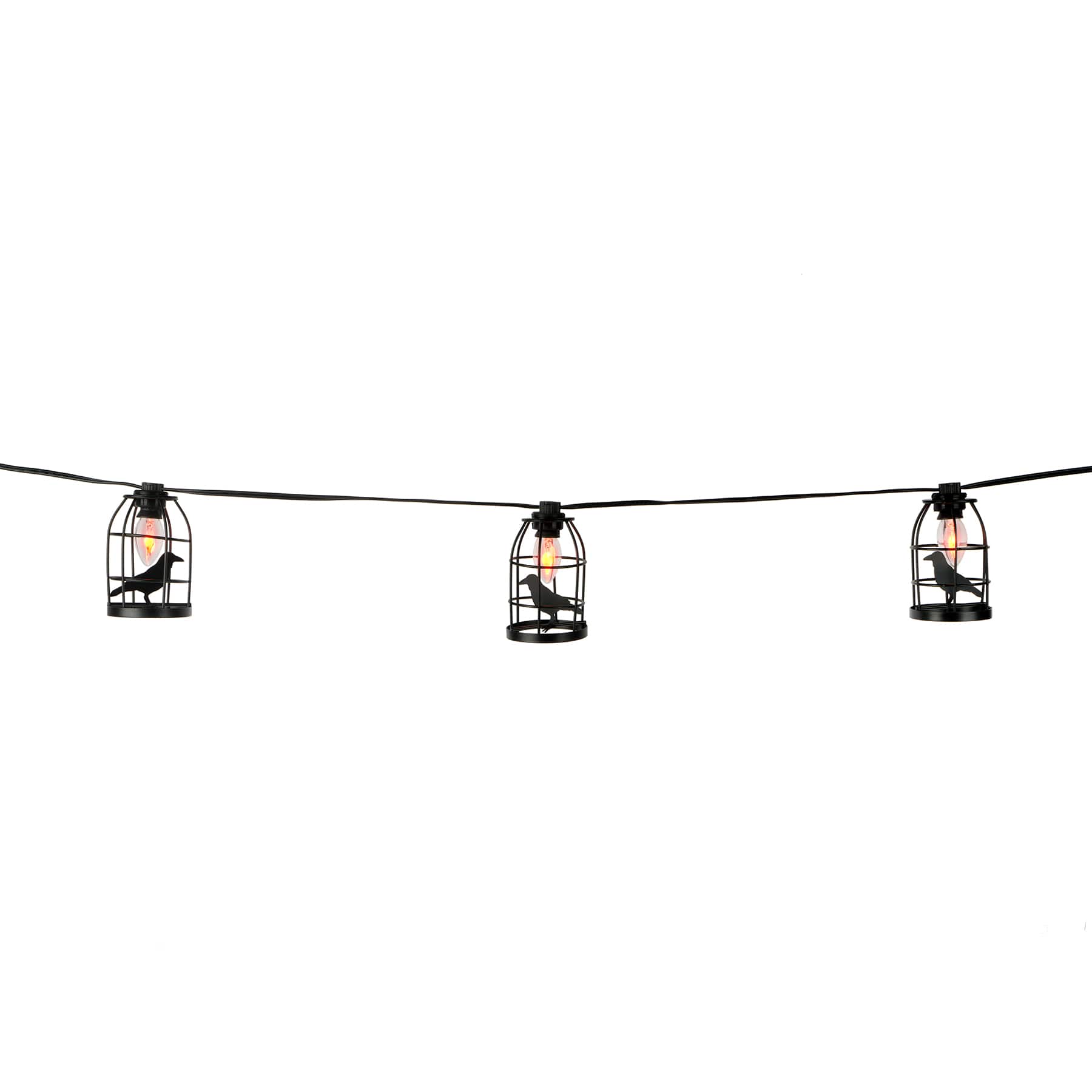 10ct. Orange Flickering Caged Raven String Lights by Ashland&#xAE;