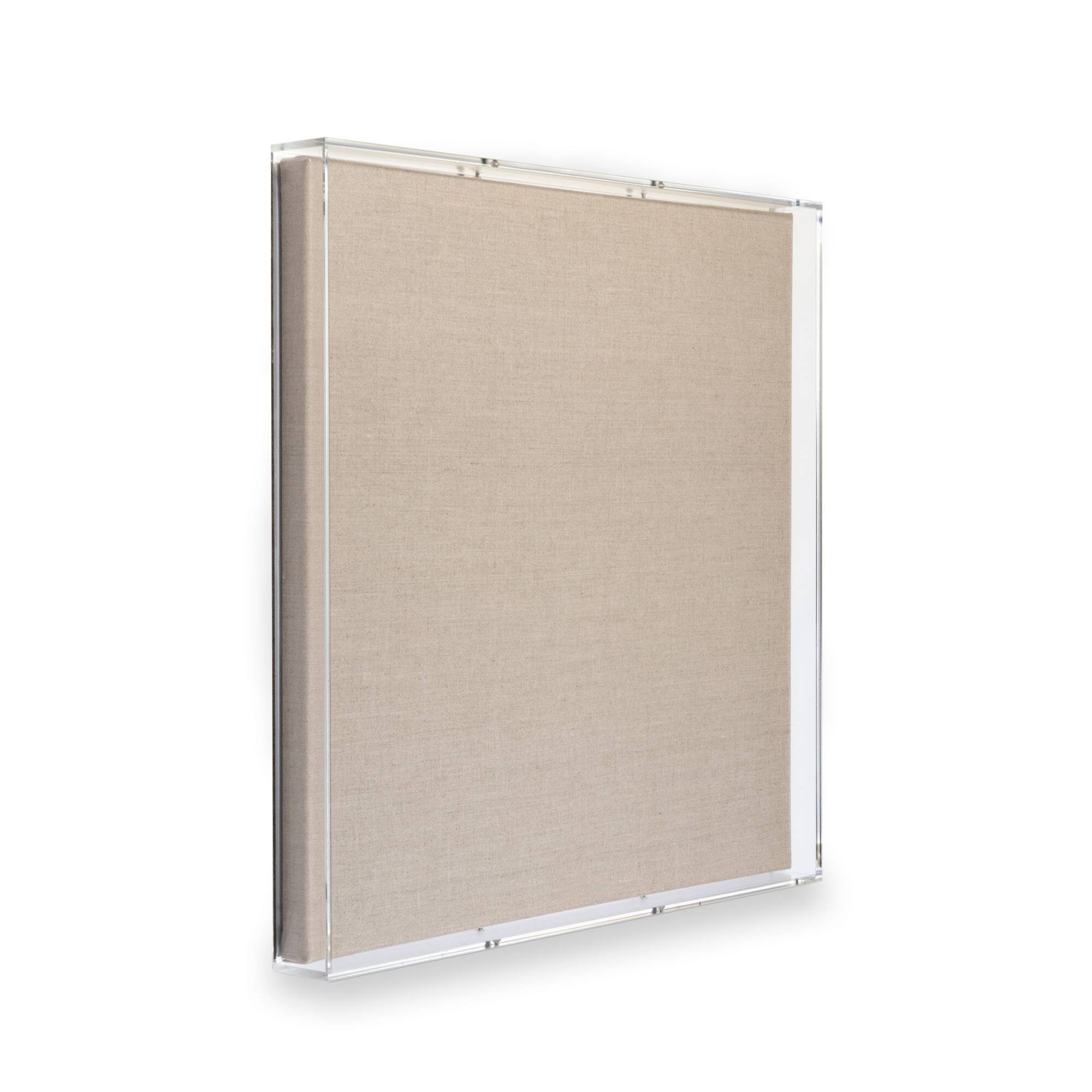 Wexel Art 2&#x22; Depth Clear UV Grade Acrylic Shadowbox with Beige Linen Stretched Canvas