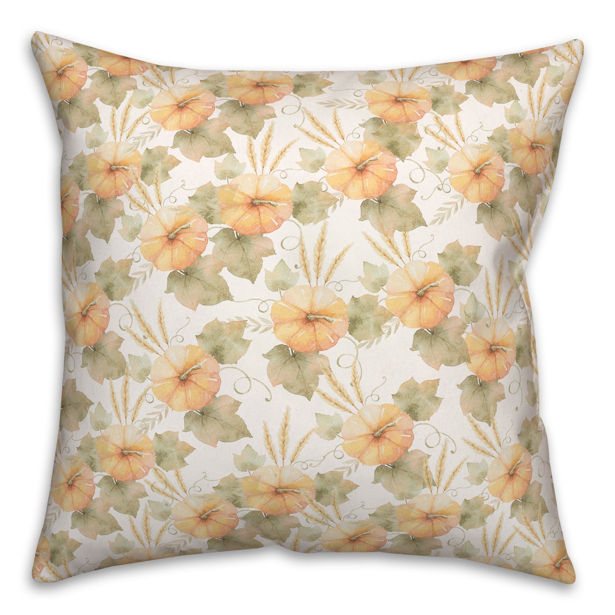 Watercolor Pumpkin Throw Pillow
