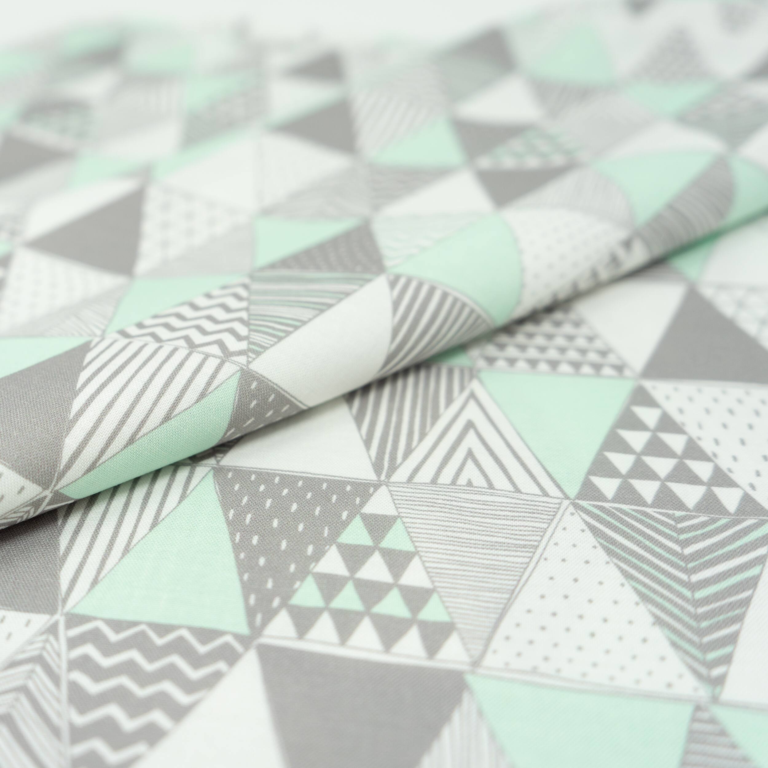 SINGER Mint Cactus Days Triangle Cotton Fabric