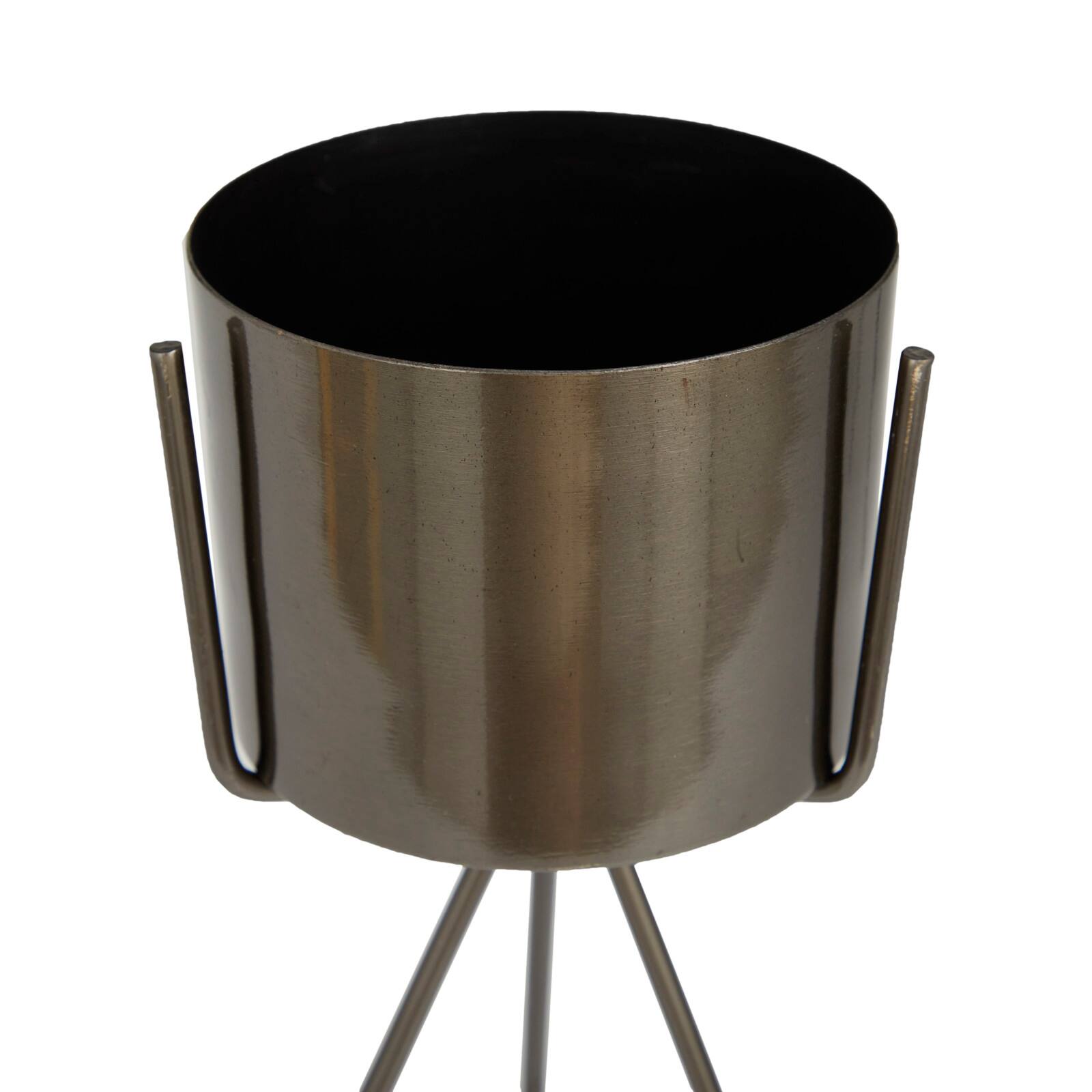 Dark Grey Contemporary Planter, Set of 2" 12", 9"