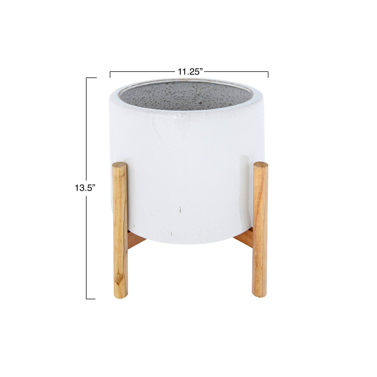 Hello Honey® 13.5" Stoneware Planter on Wood Holder