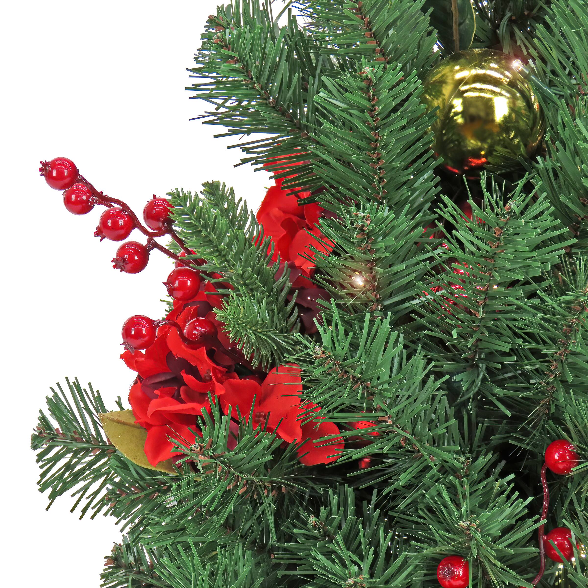 3ft. Pre-Lit Vienna Waltz Artificial Christmas Tree in Lattice Planter, Warm White LED Lights
