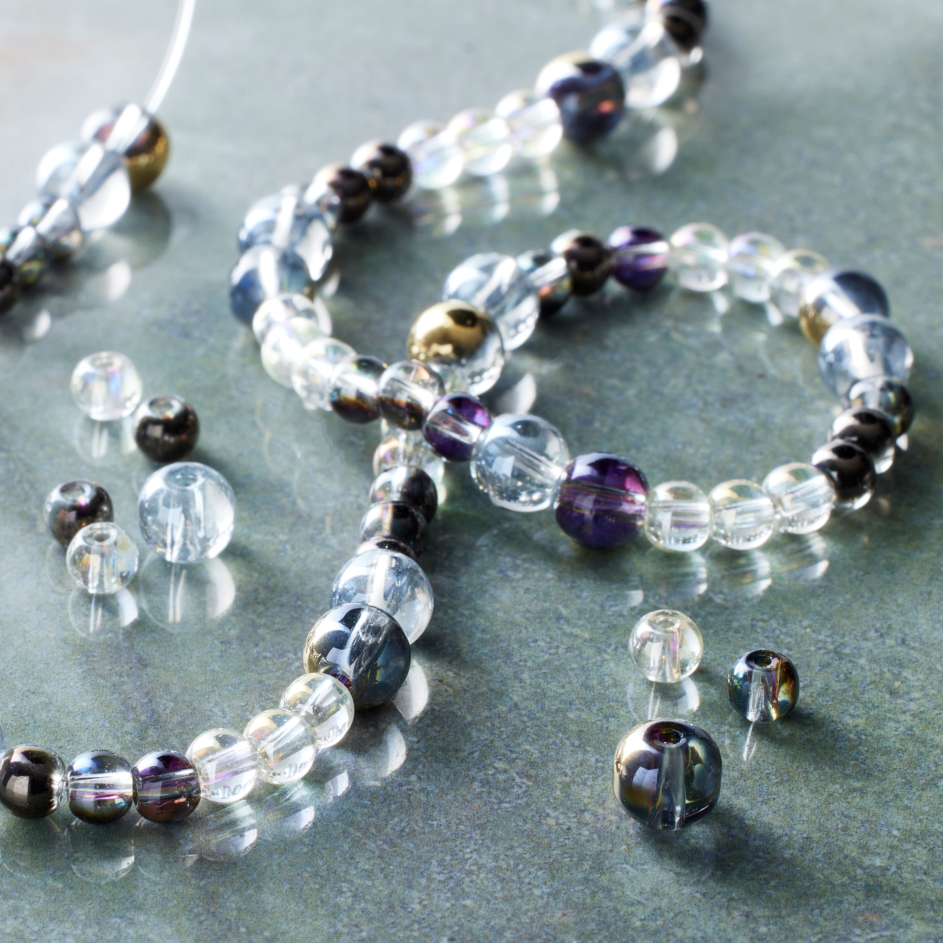 12 Pack: Multicolored Glass Round Beads by Bead Landing™