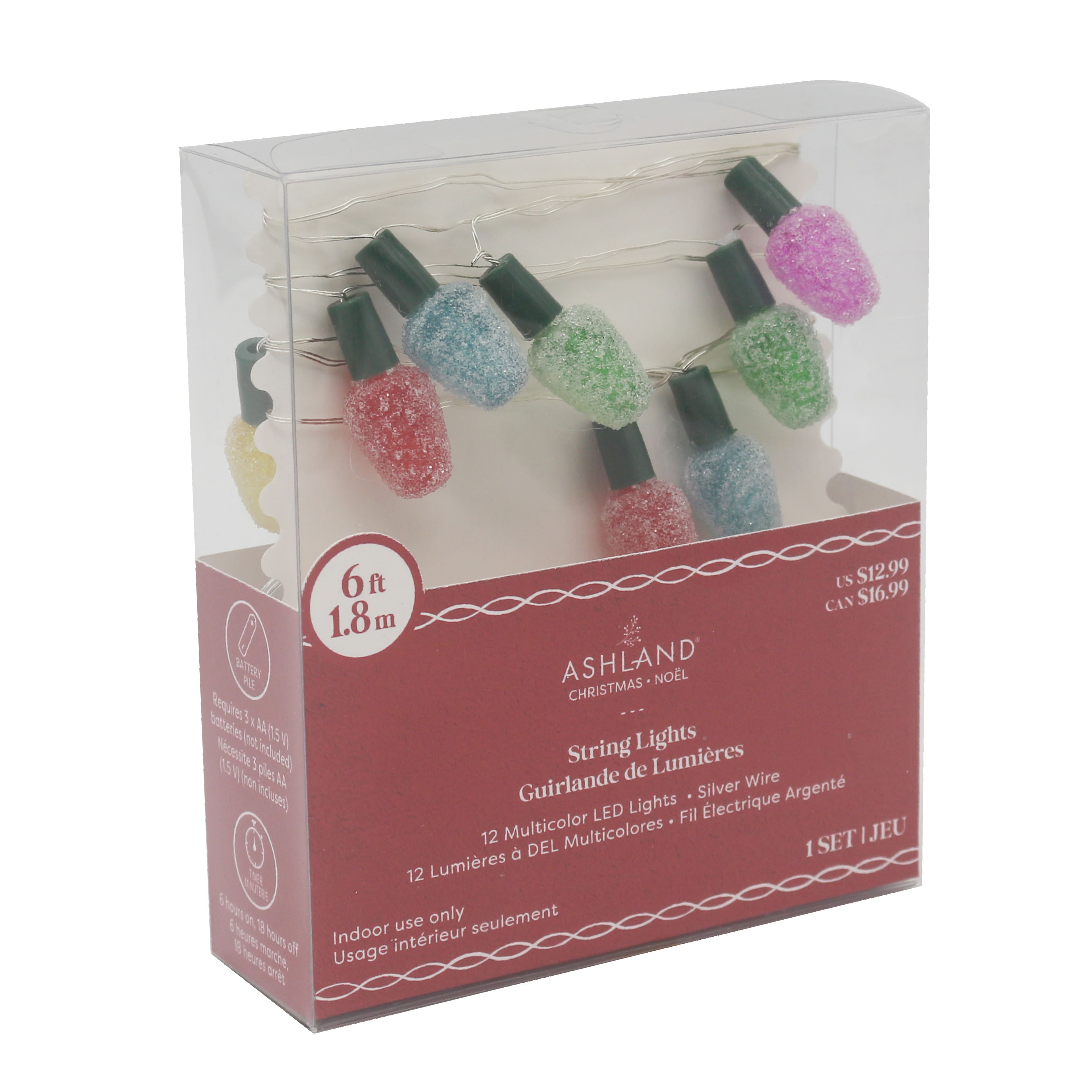 12ct. Multicolor LED Sugared Light Bulb String Lights by Ashland&#xAE;