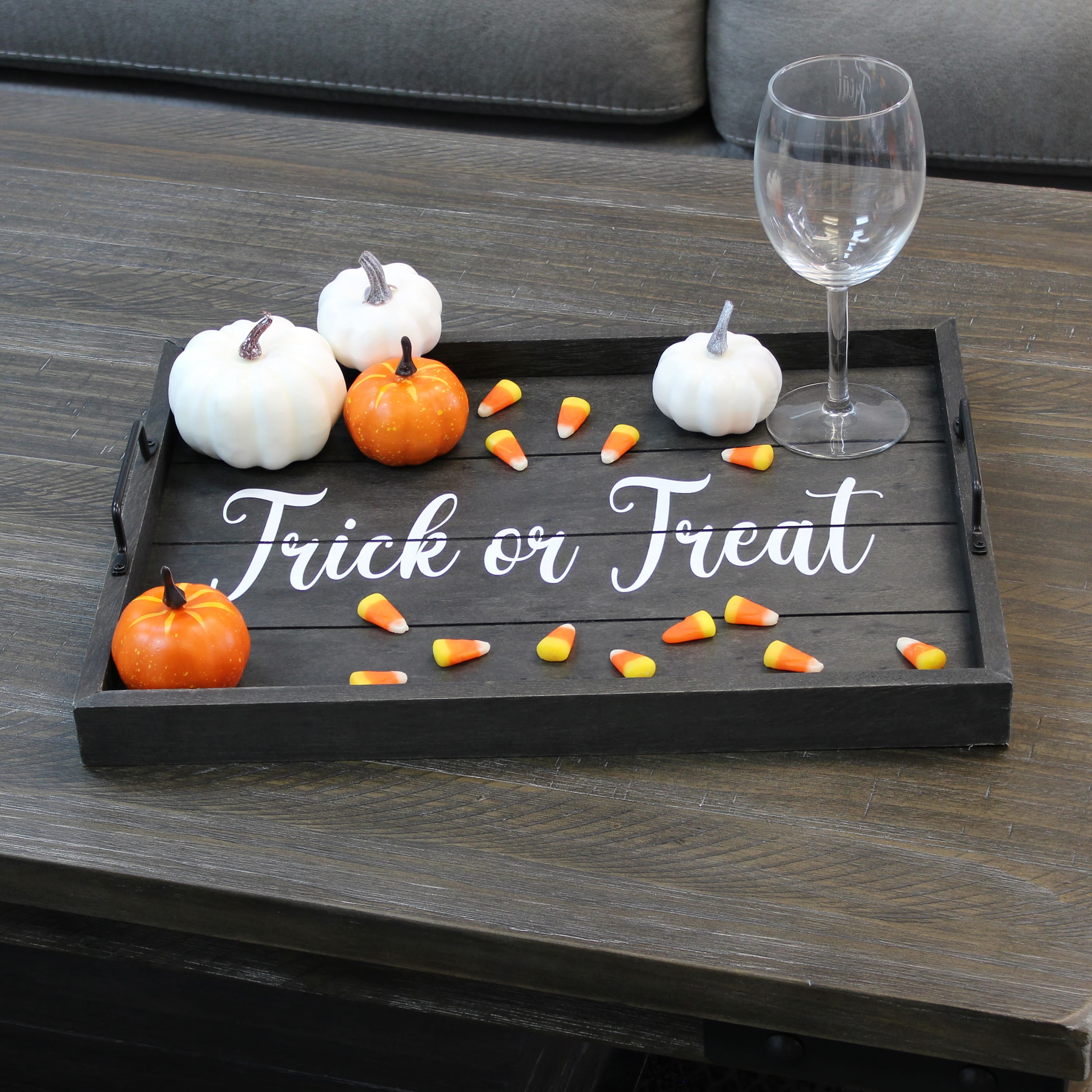 Elegant Designs&#x2122; 15.5&#x22; Trick or Treat Serving Tray with Handles