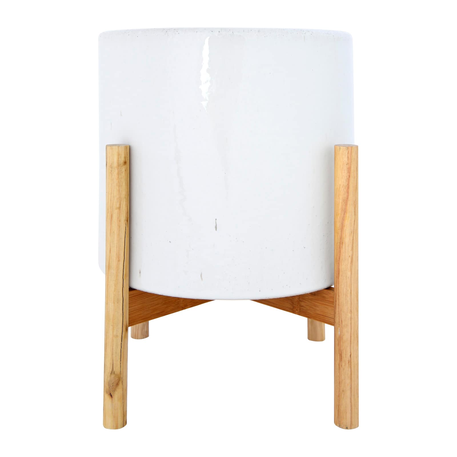 Hello Honey® 13.5" Stoneware Planter on Wood Holder