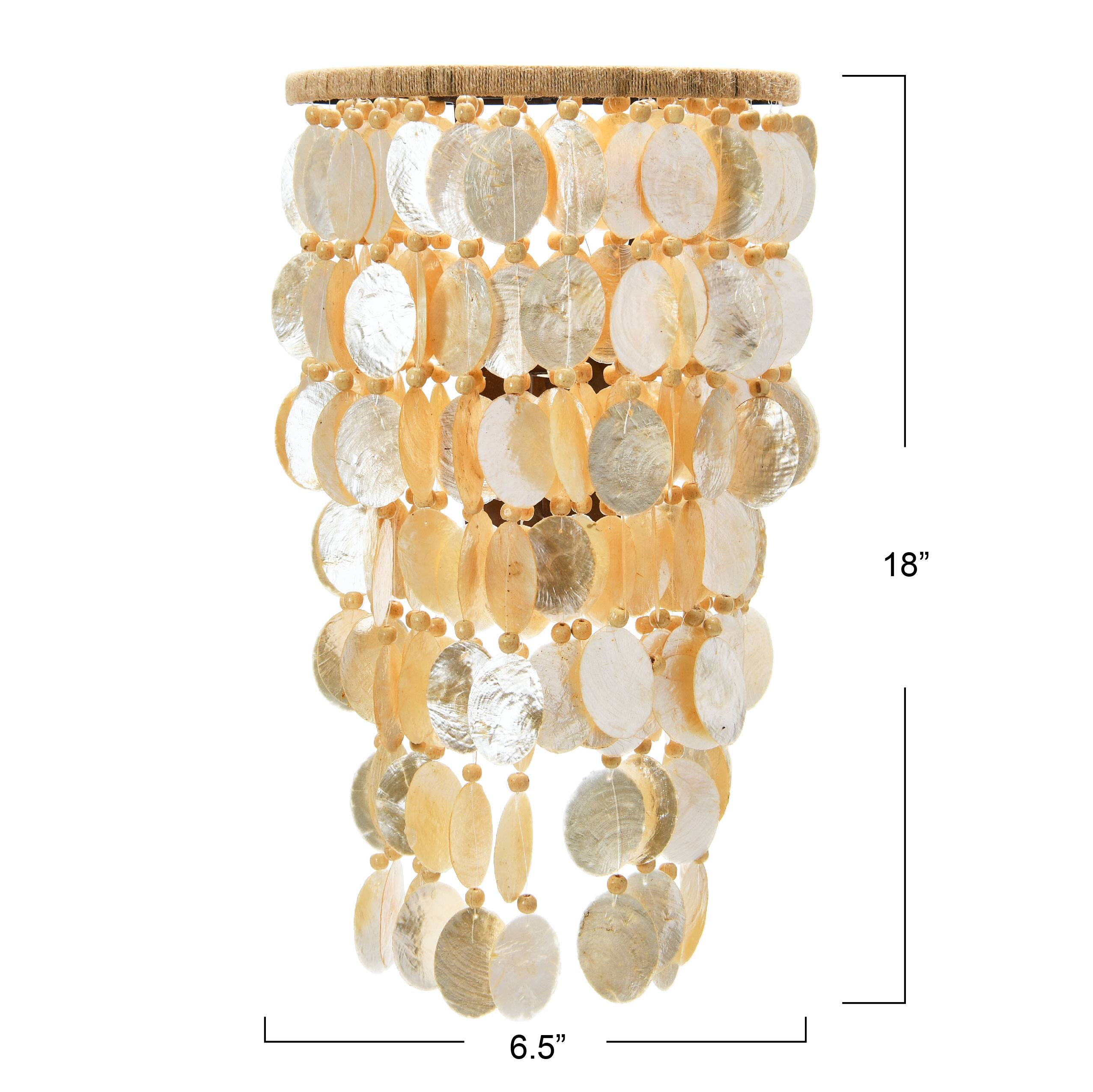 Hello Honey&#xAE; 18&#x22; Capiz and Wood Bead Wall Sconce